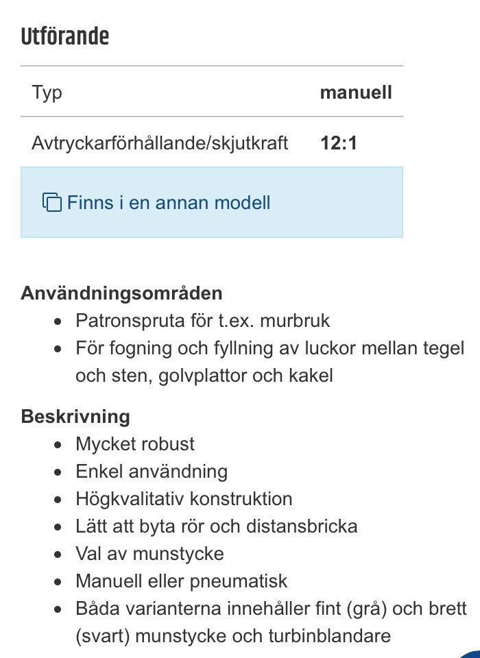 Fogspruta PC Cox Cox Cox Ultrapoint för murbruk och fogar. 85df49 Fogspruta PC Cox Cox Cox Ultrapoint för murbruk och fogar. 85df49