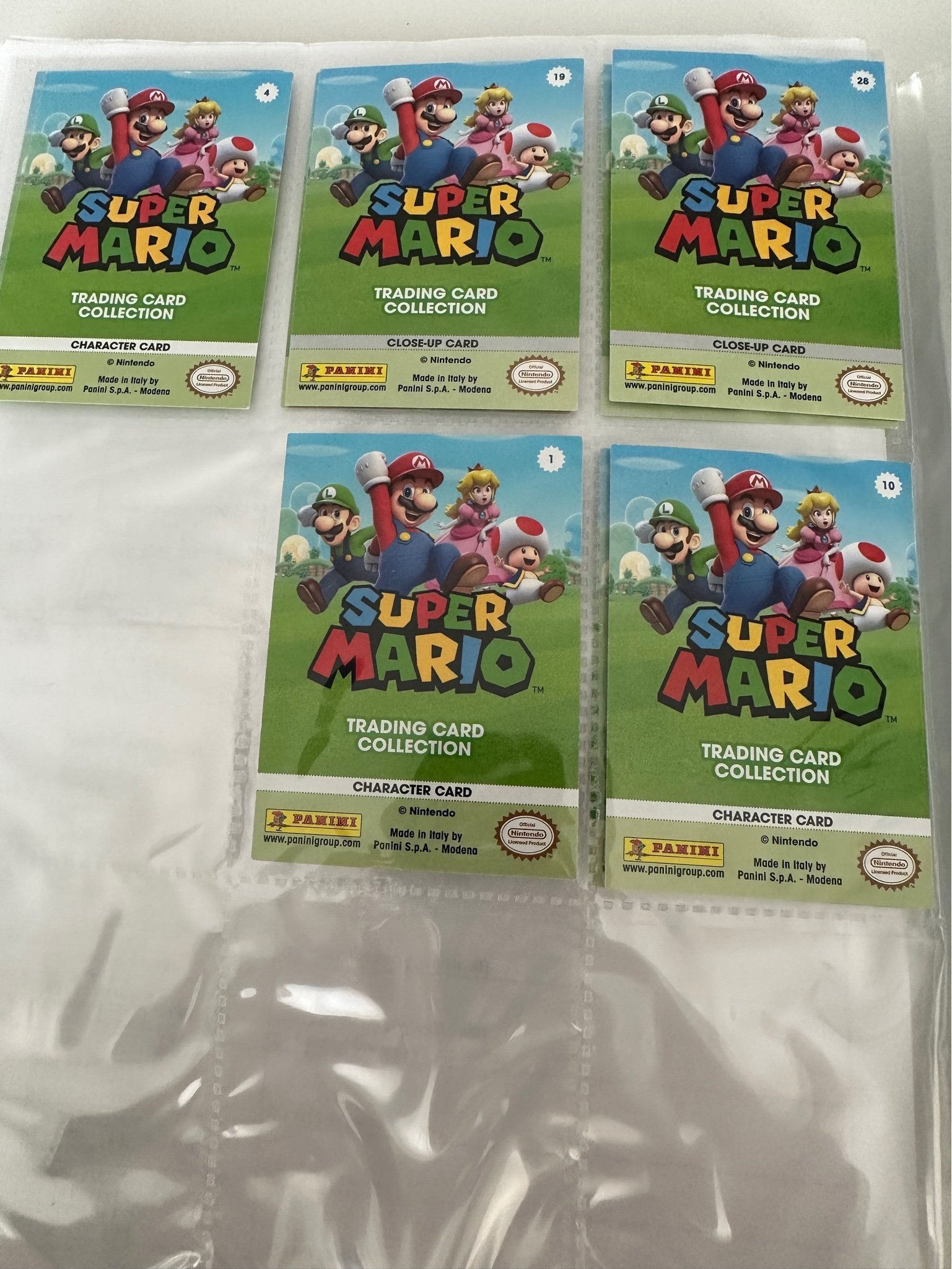 5 Character cards, Panini Super Mario trading c.. Köp på Tradera