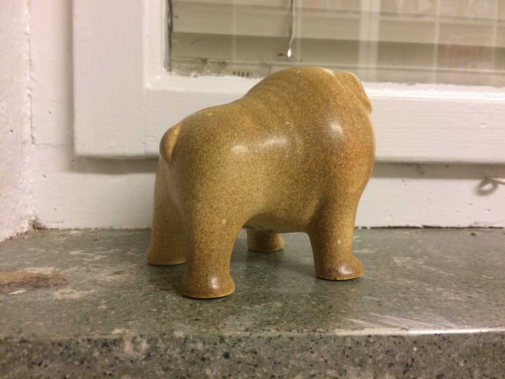 1104 hund bulldog lisa larson höjd 10 cm på Tradera.com - Mässing -