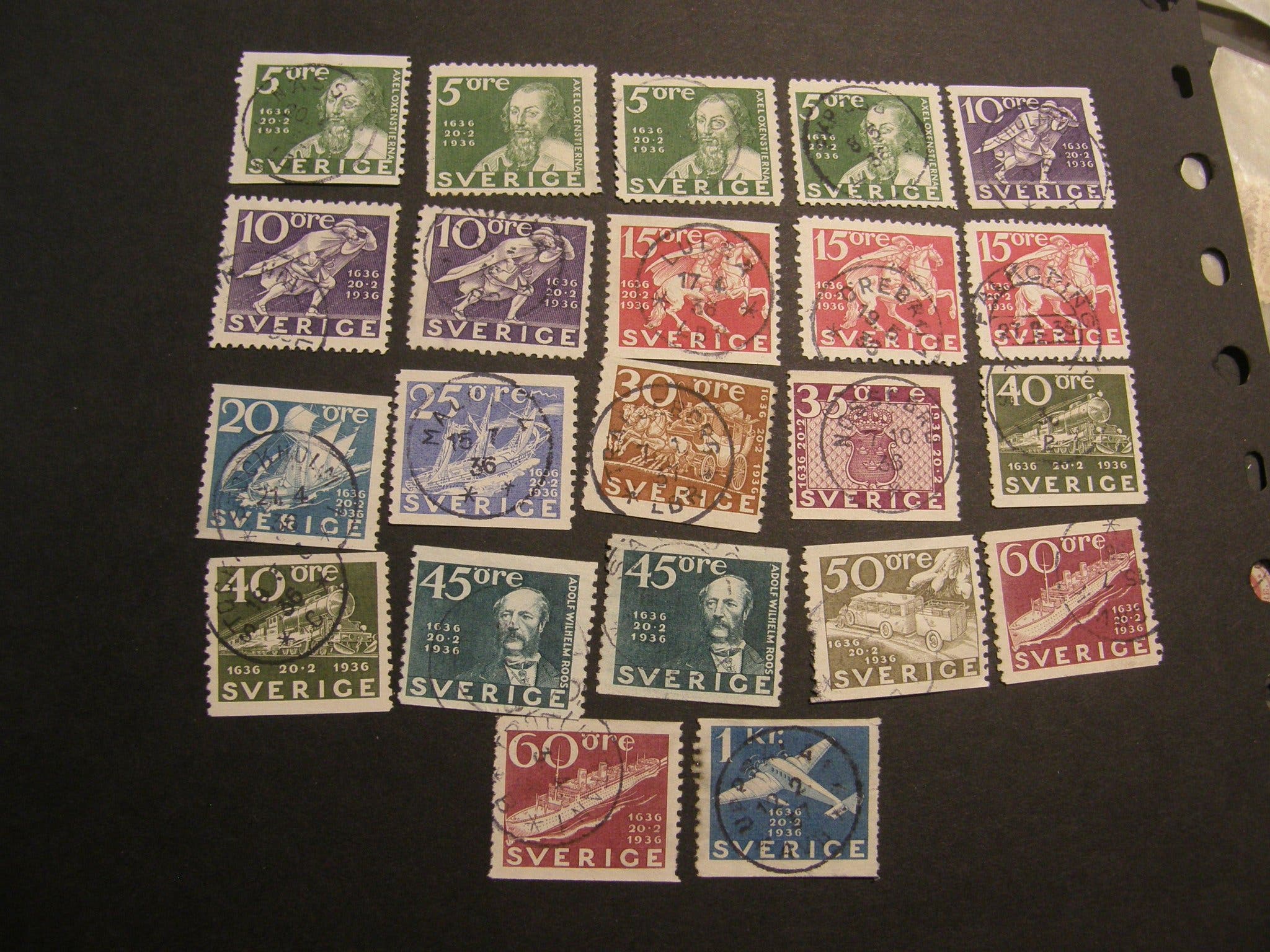 1936 Postverket Parti (22)st stämplade märken (.. | Köp på Tradera ...