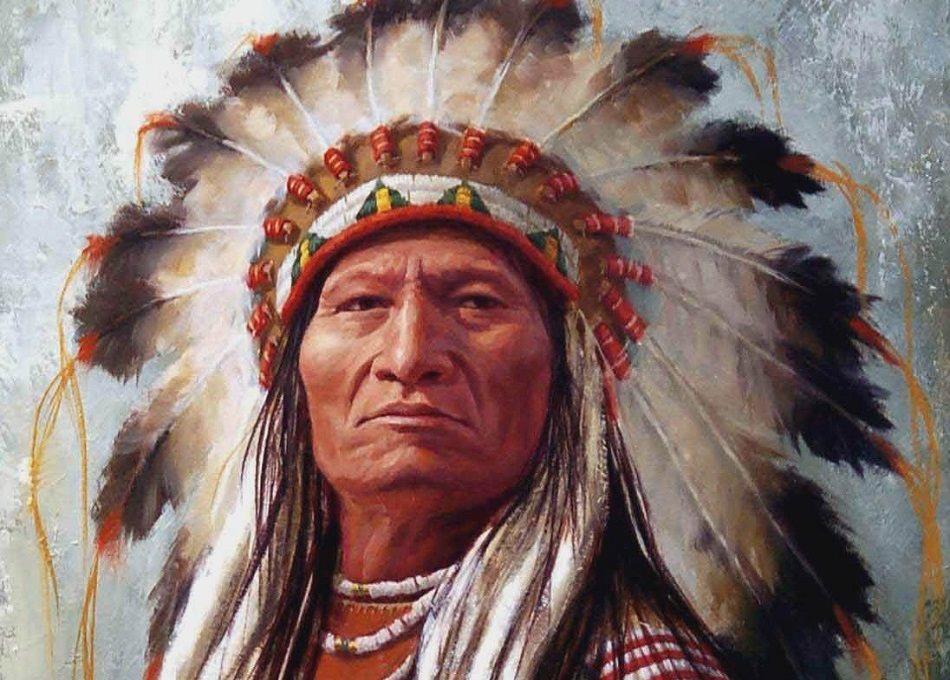 NATIVE AMERICAN INDIAN CHIEF IN HEADDRESS PHOT.. (296562074) ᐈ Köp på