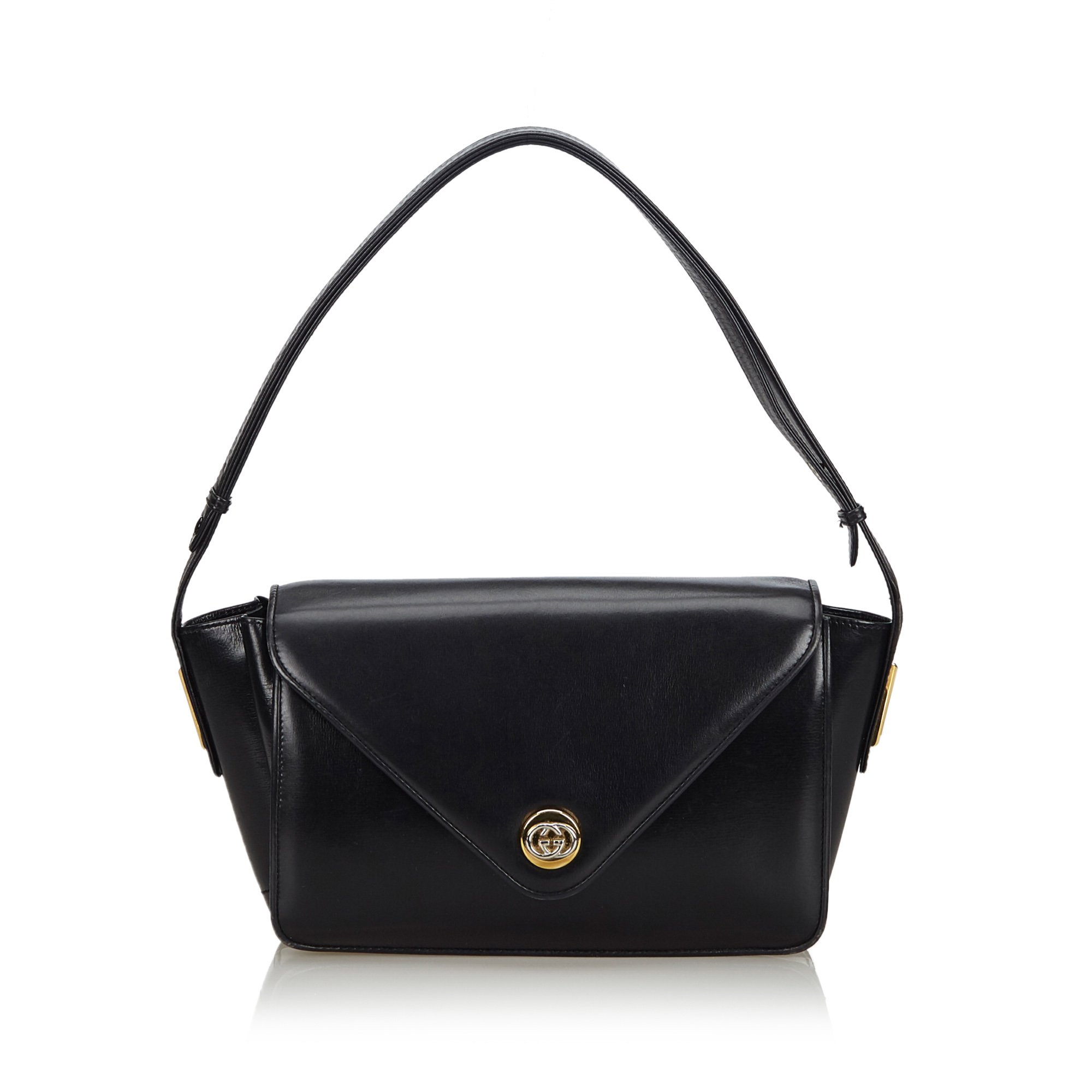 Gucci Black Vintage Leather Shoulder Bag (366557884) ᐈ Luxclusif på Tradera