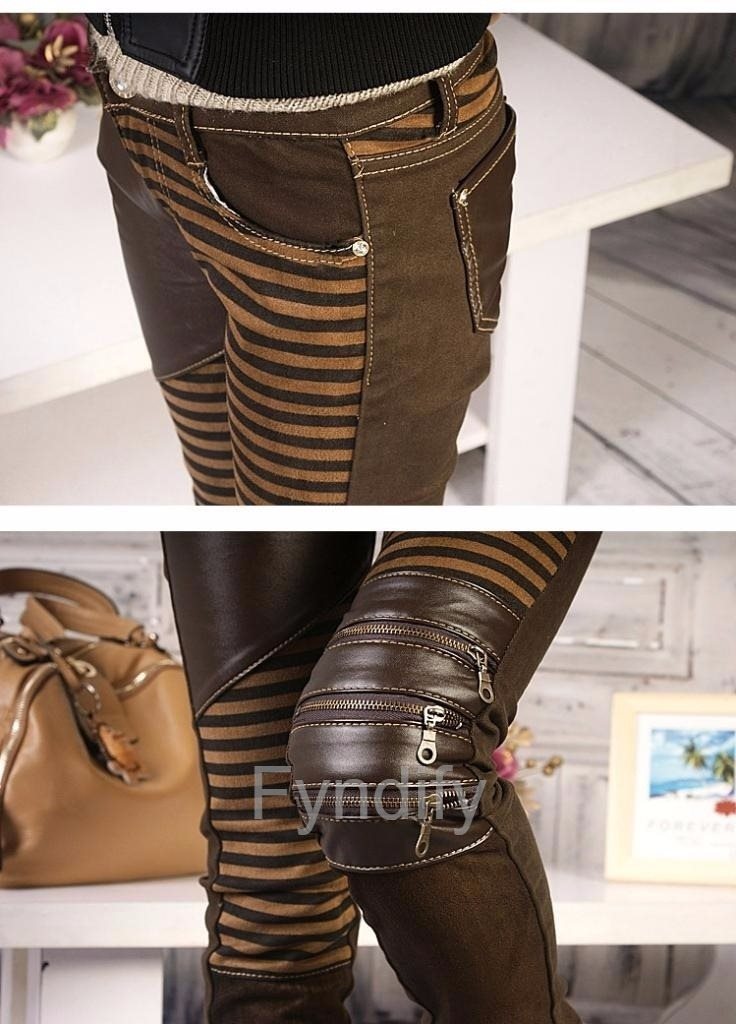 PU leather Jeans Dam Pencil Pants Pants Pants Brun Strlk S acf2ec PU leather Jeans Dam Pencil Pants Pants Pants Brun Strlk S acf2ec