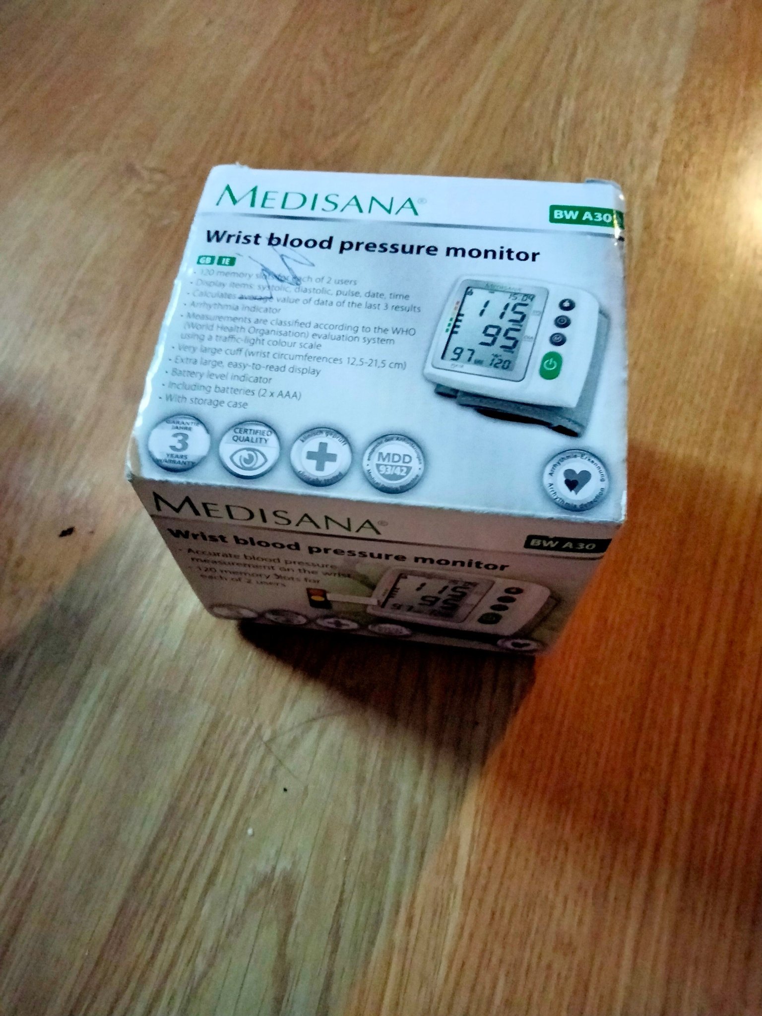 Medisana bw A30 wrist blood pressure monitor