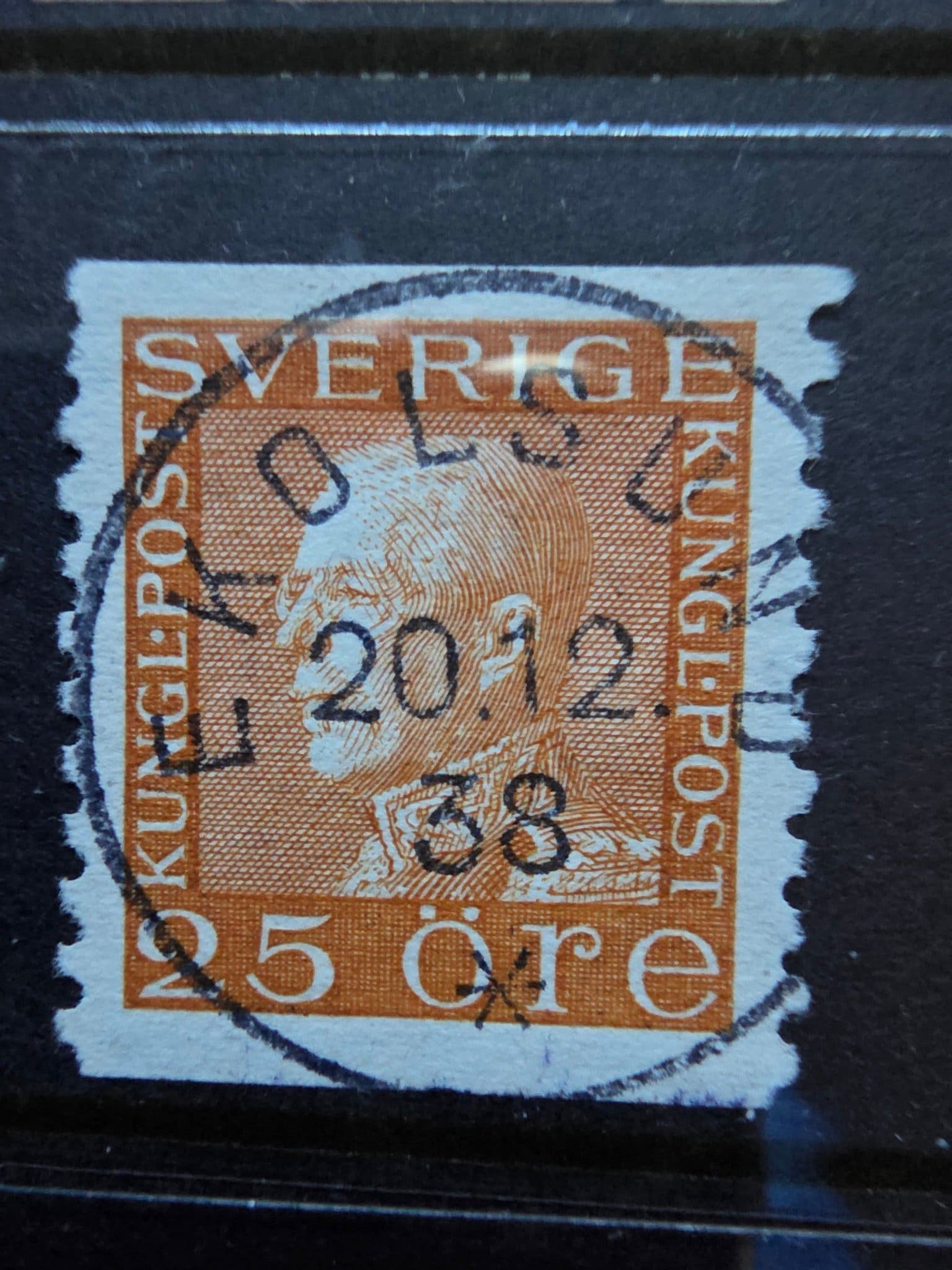 Sverige Gustav V 25 öre profil vänster stämplat.. | Köp på Tradera ...