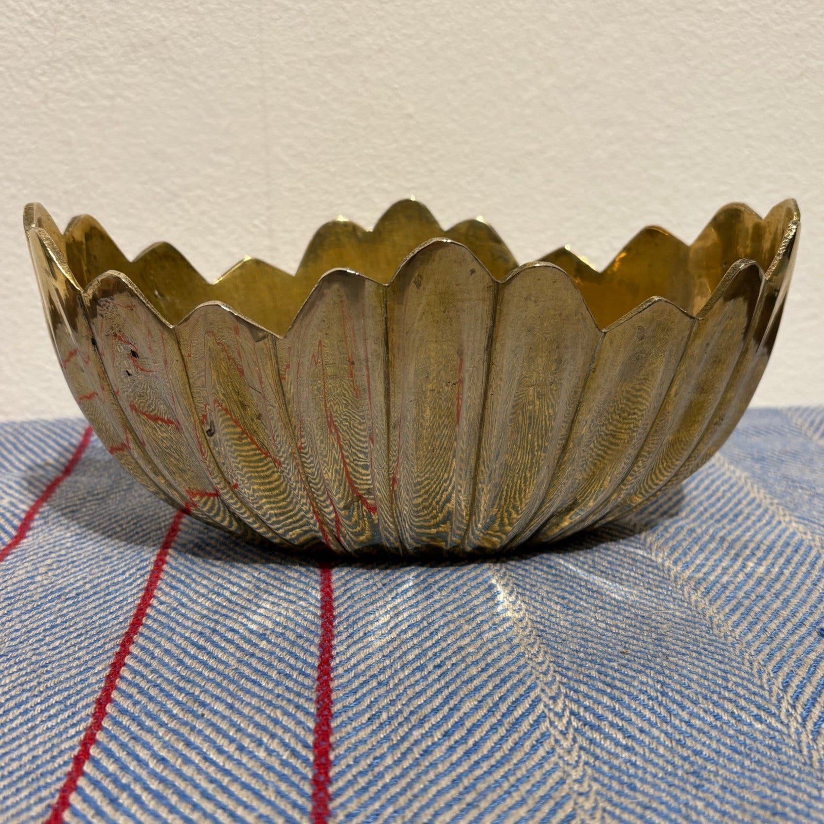 Brass bowl available for auction