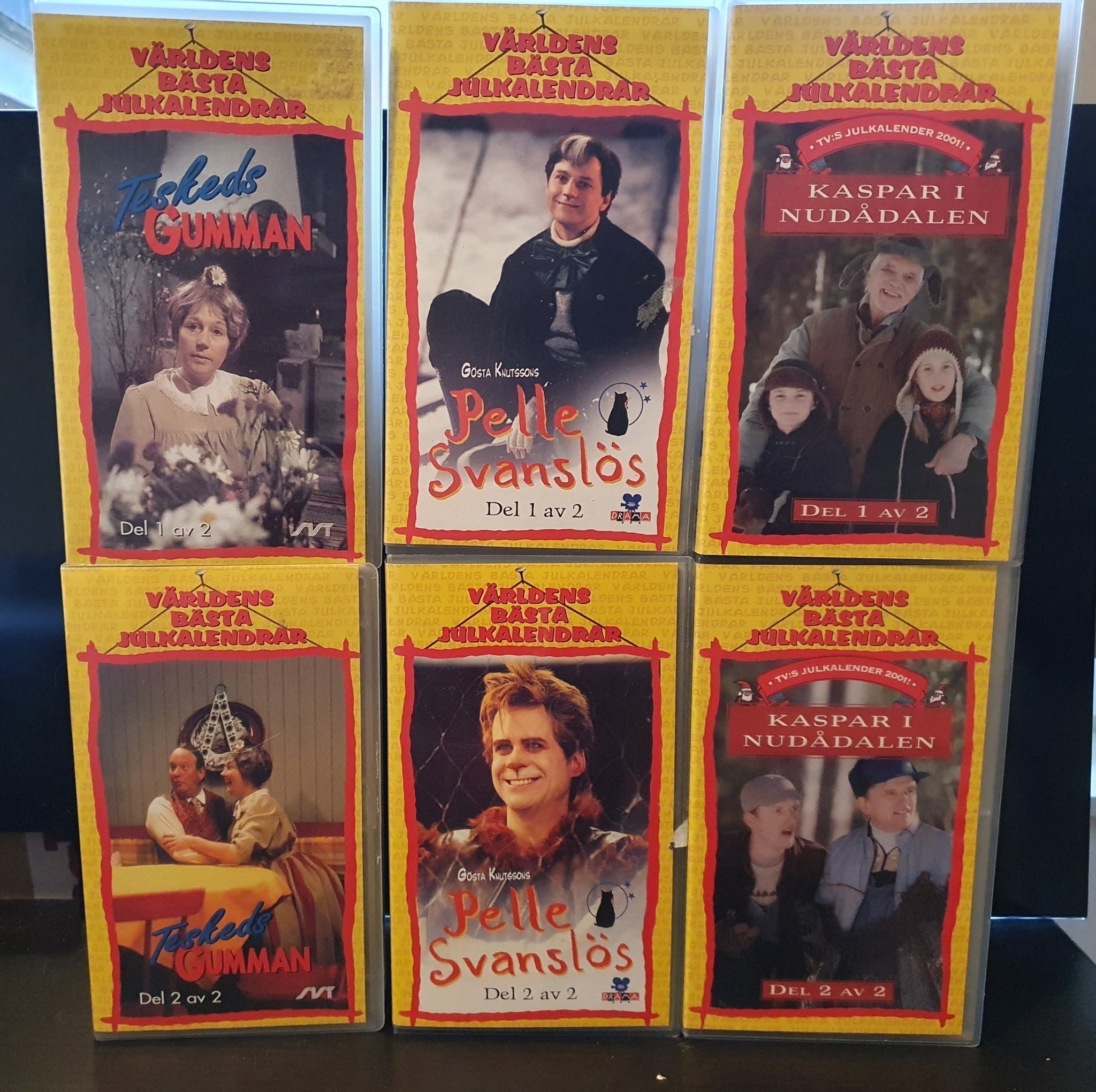Julkalendern 1971 1997 2001 Teskedsgumman, Pelle Svanslös & Kaspar i
