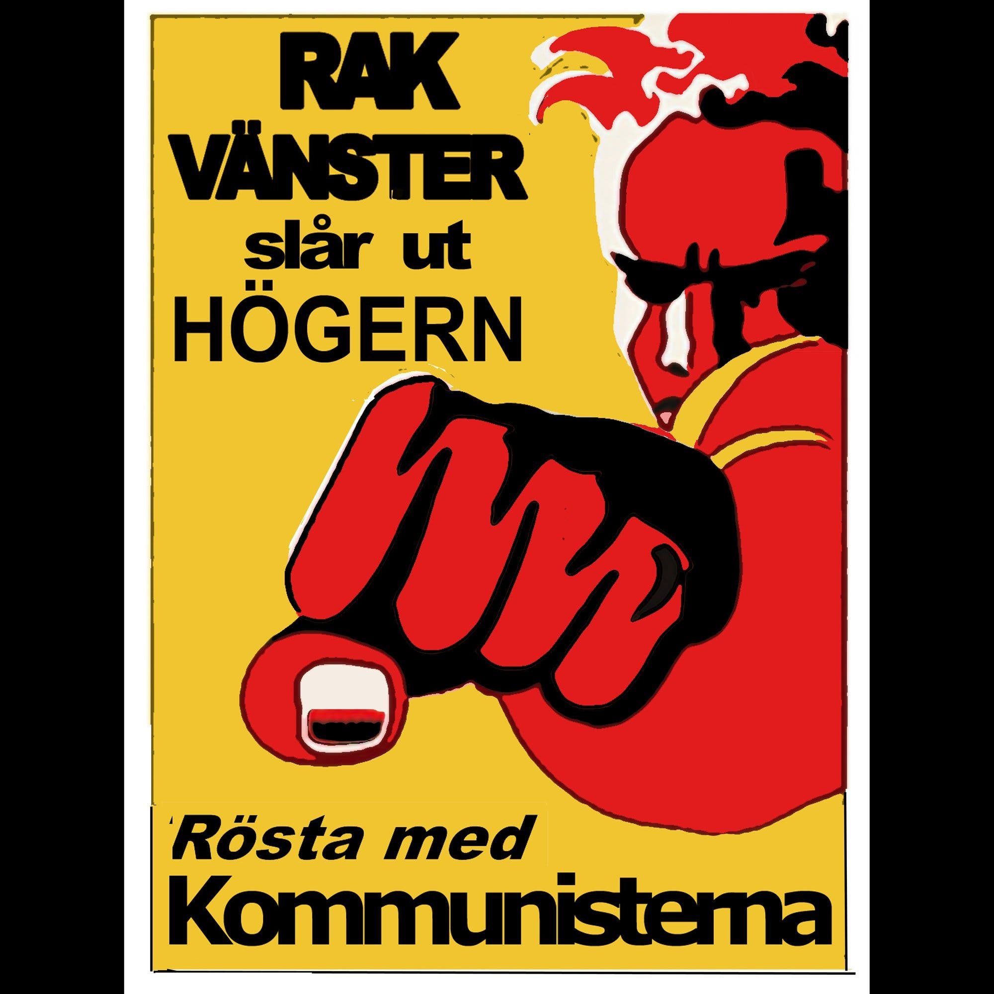 Kommunistinen juliste 'En Rak Vänster' vuodelta 1944