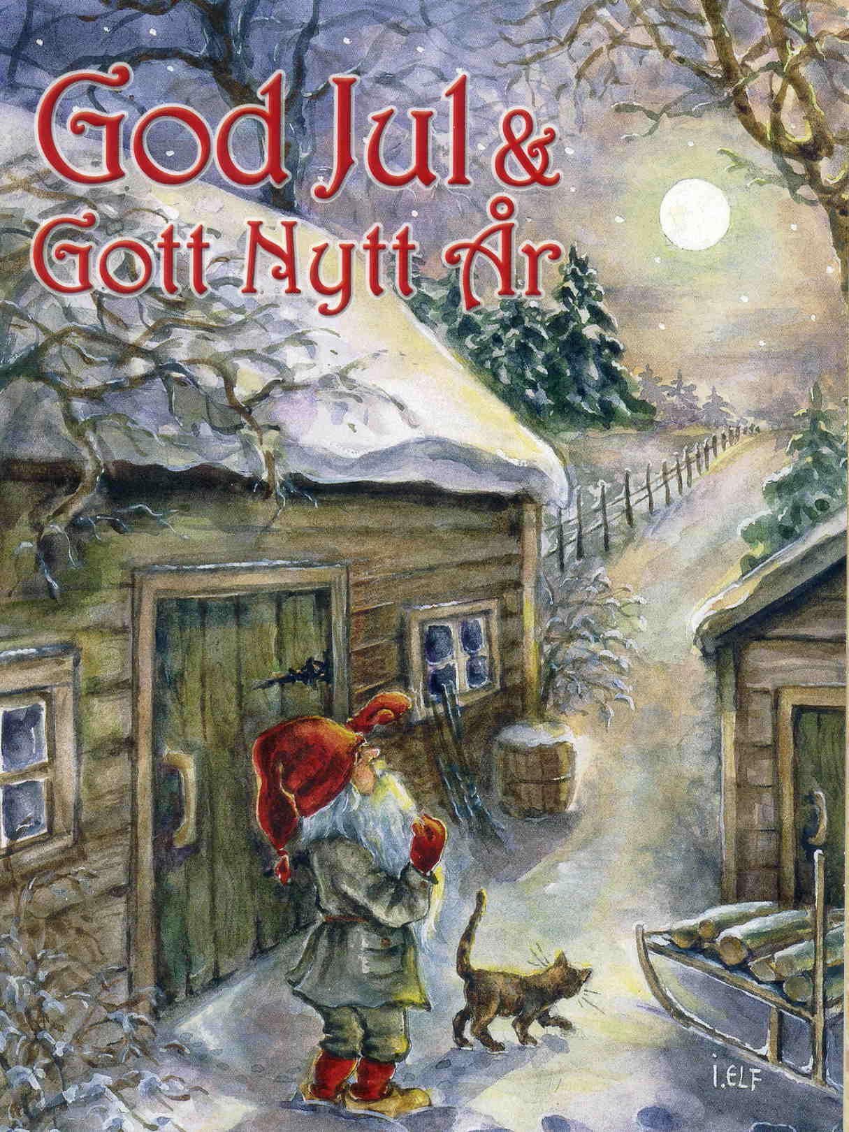 JULKORT INGRID ELF (TOMTE OCH KATT)