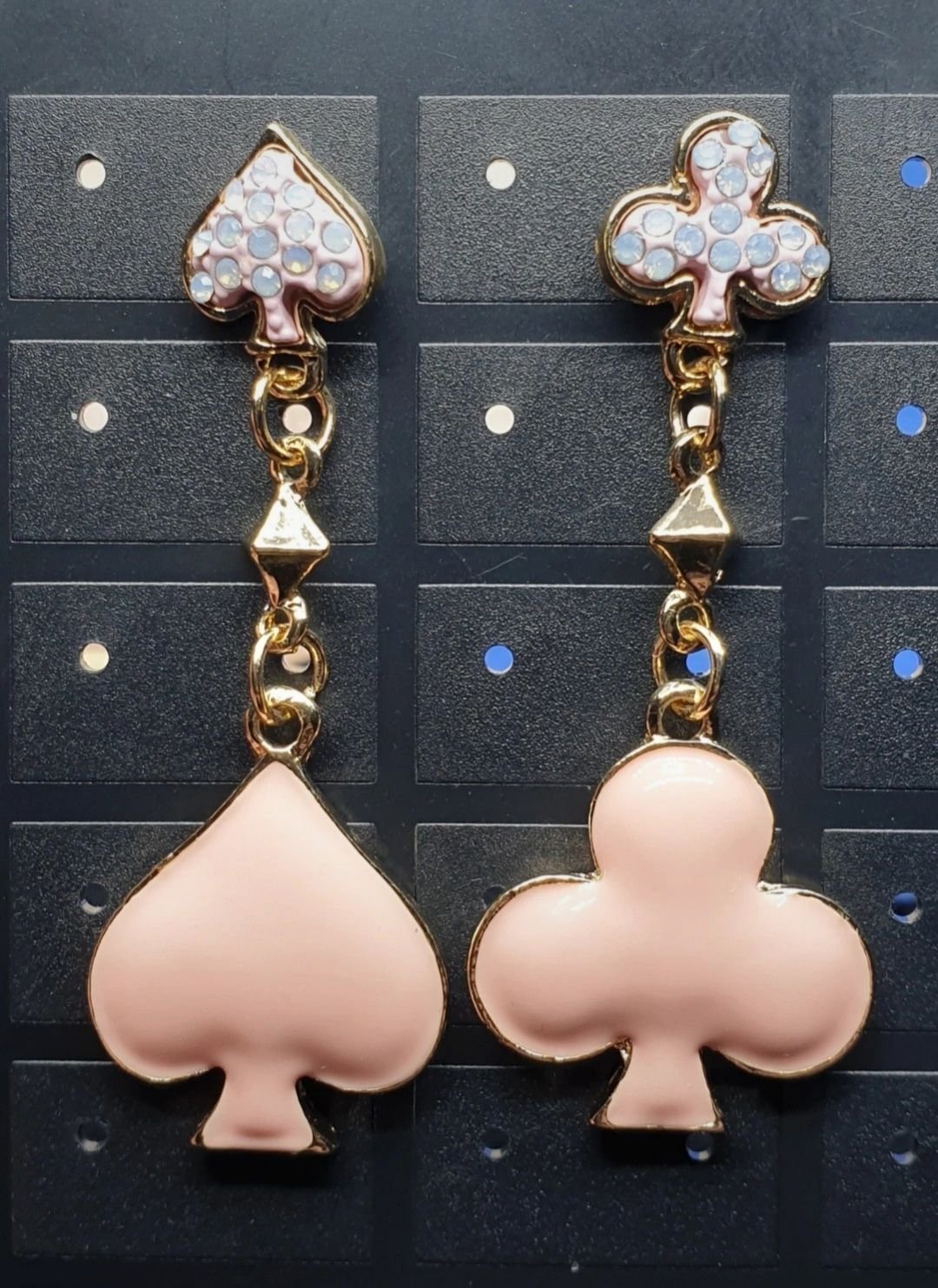 Örhängen - Spader och Klöver i rosa (grymt snygga)