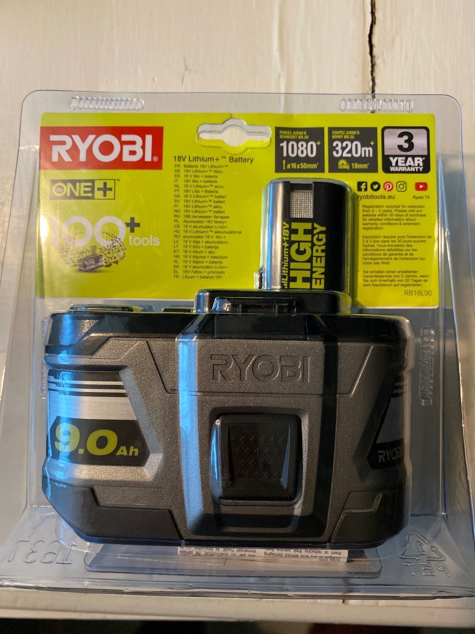 RYOBI HIGH ENERGY 18V 9,0AH BATTERI (418270524) ᐈ Köp på Tradera