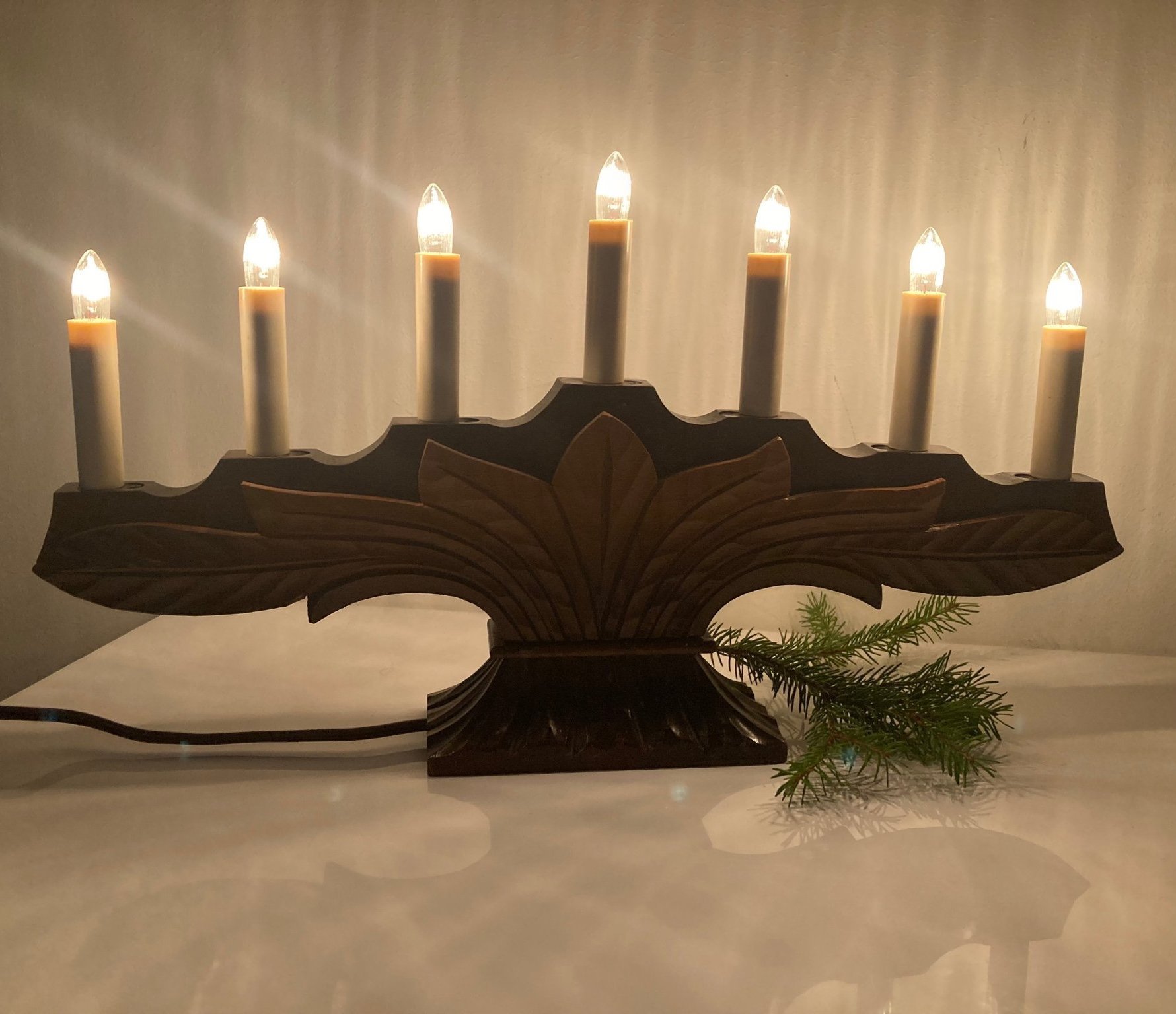 klassisk ADVENTSLJUSSTAKE/ elljusstake i trä/ .. Köp på Tradera
