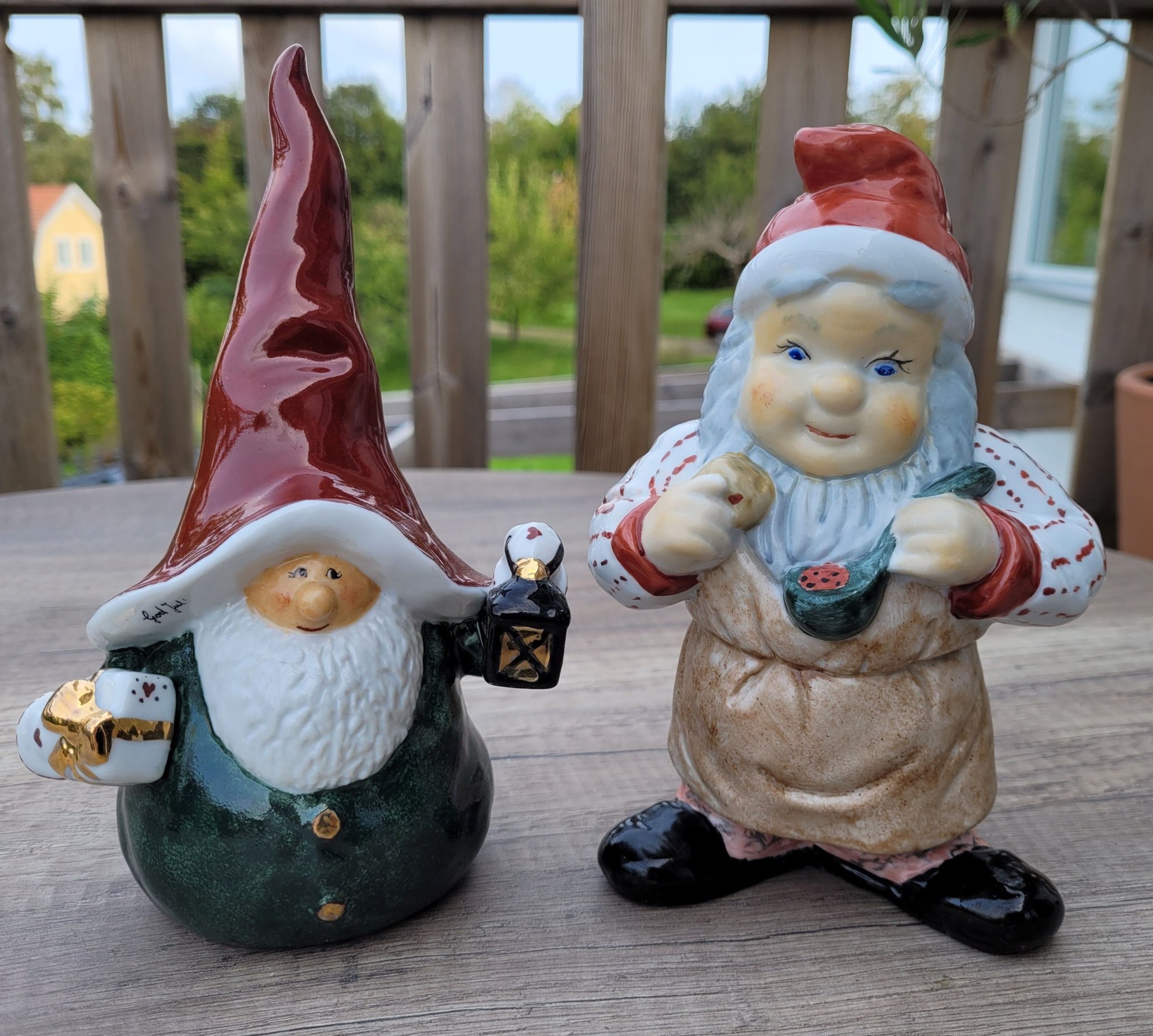 Jultomte tomte tomtar jul porslin lykta Köp på Tradera (609900482)