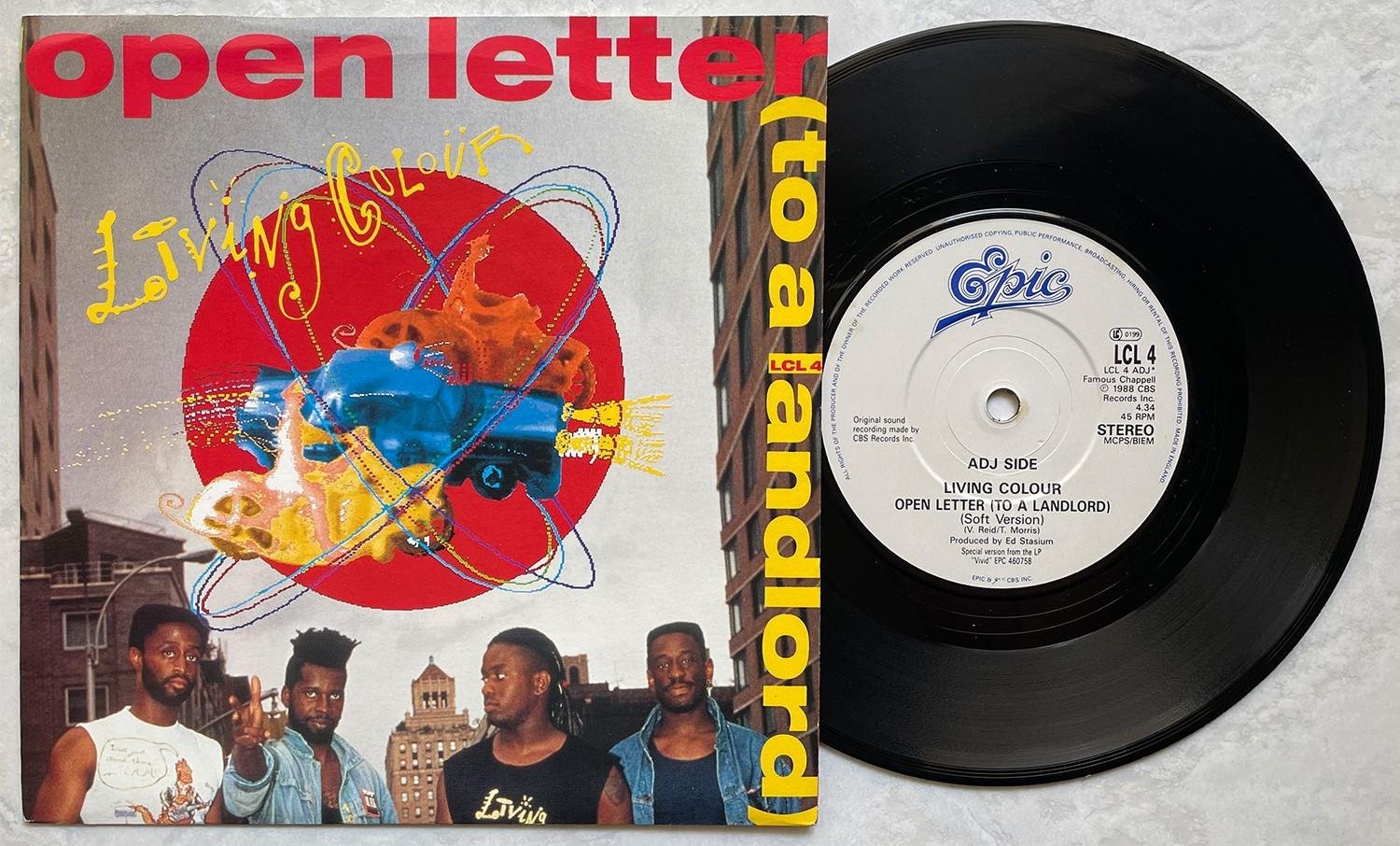 LIVING COLOUR Open Letter 1989 UK Promo 7 K p P Tradera 584485496 