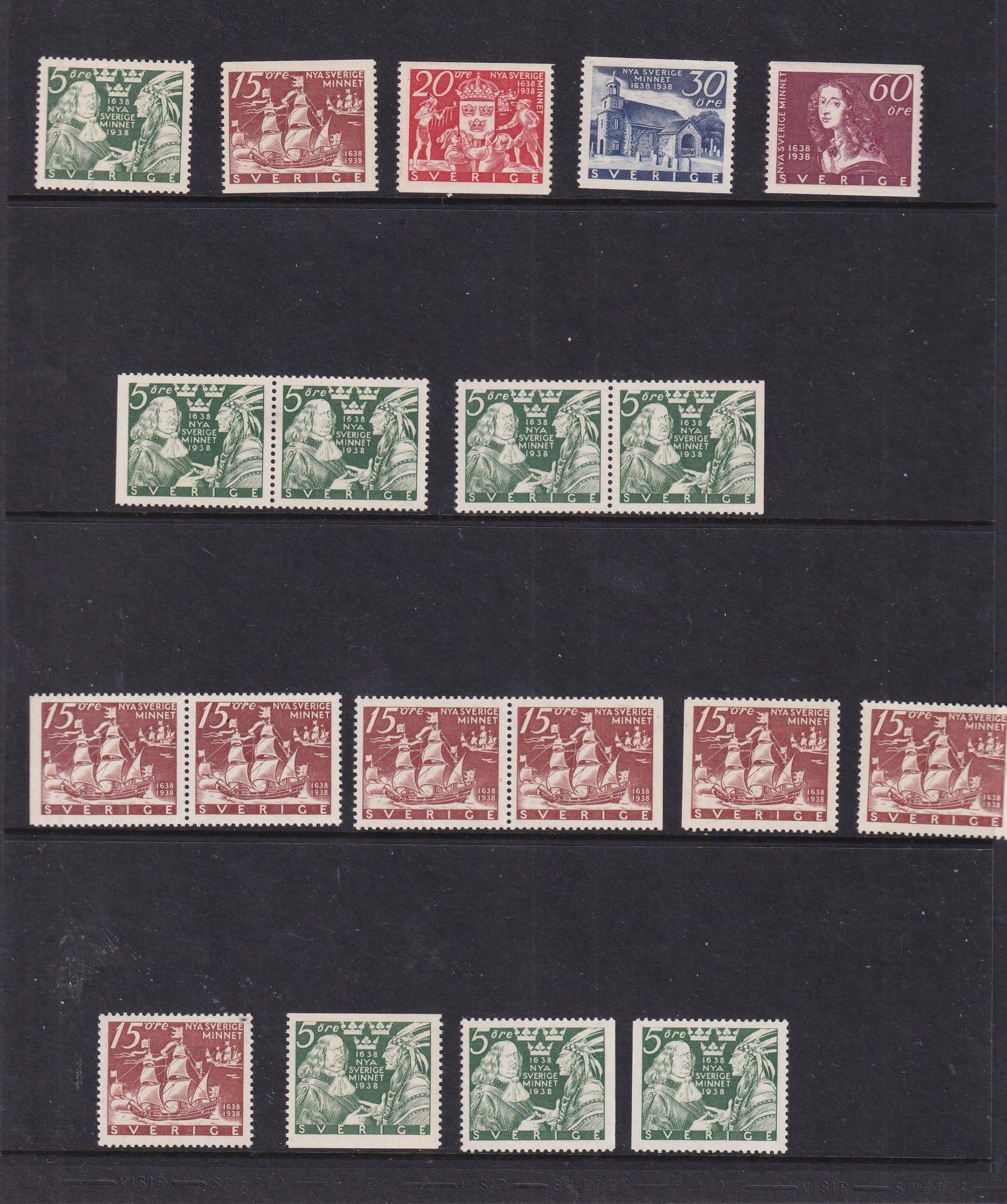 Komplette Schweden-Erinnerungsbriefmarkenseite XX Kat V ca. 1800 SEK