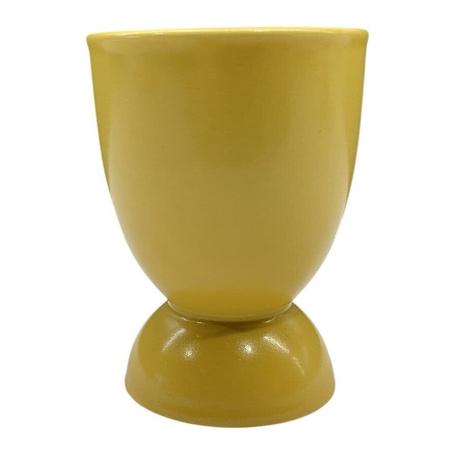 Höganäs ceramic egg cup yellow vintage Swedish design