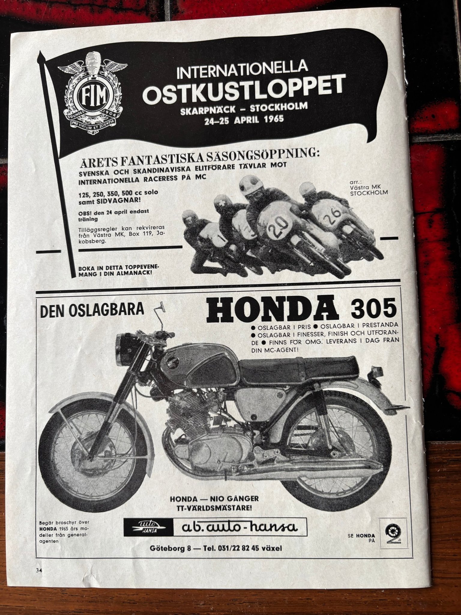 Honda 305 1965 annons