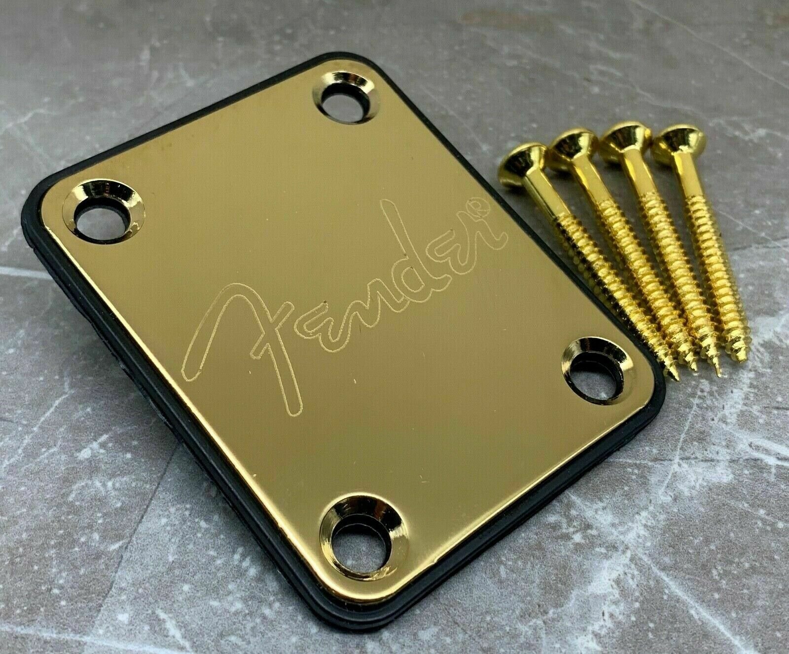 Vintage Fender logo neck plate Gold includes.. (407360206) ᐈ Köp på