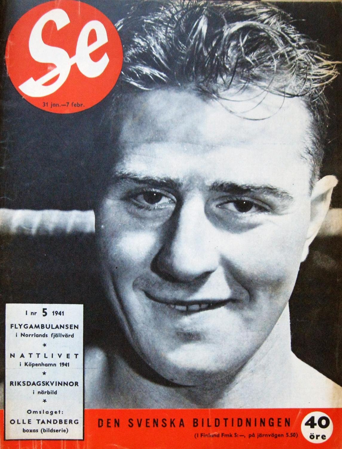 SE 19415 Boxning Olle Tandberg..Flyg Ambulans... Köp på Tradera