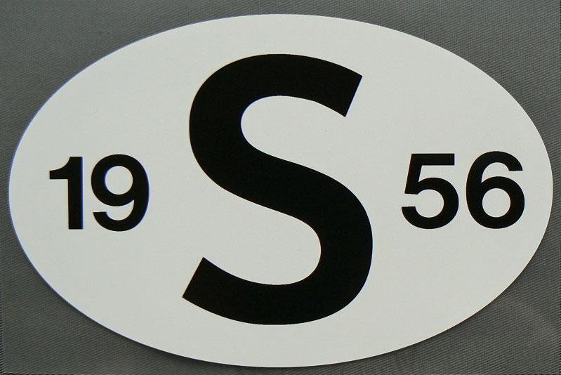 Klistermärke dekal S - märke 1956