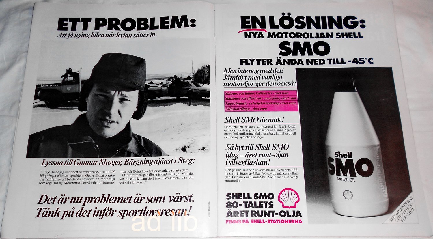 SHELL SMO - 80-TALETS ÅRET-RUNT OLJA, REKLAM ST.. | Köp på Tradera ...