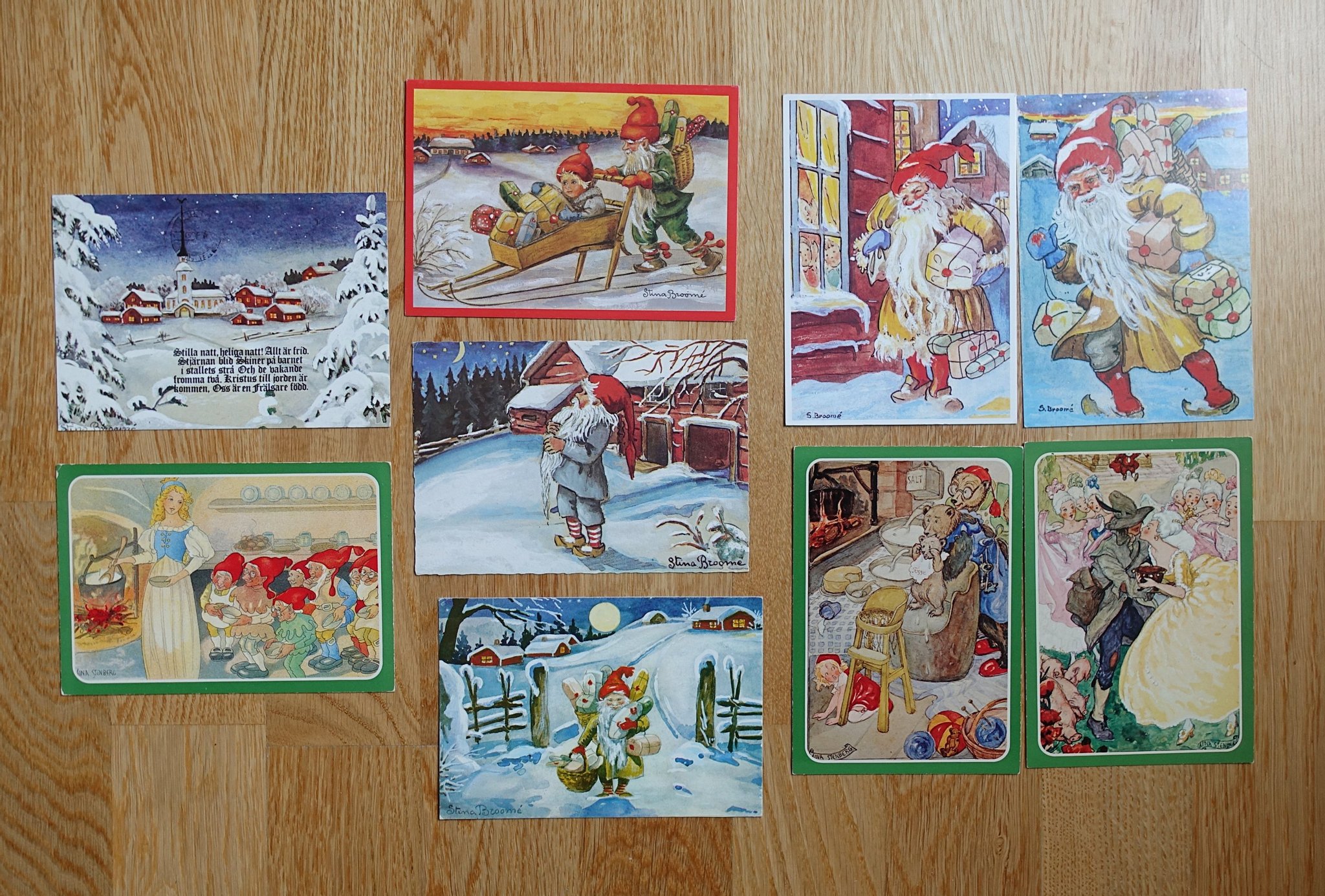 Julkort sagokort tecknade av Stina Bromé 9st Köp på Tradera (533879706)