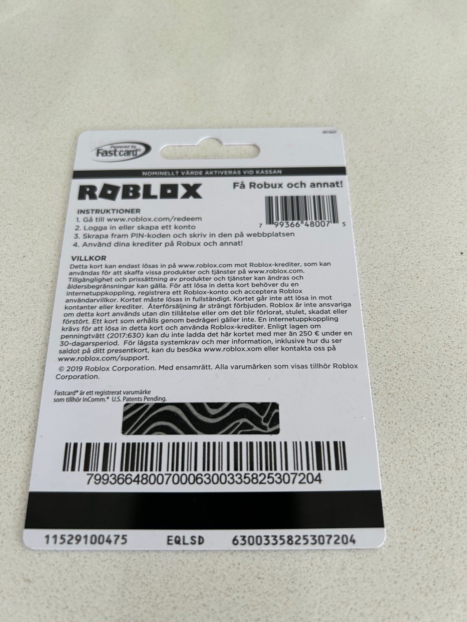 Roblox giftcard 250 SEK | Köp på Tradera (593686657)