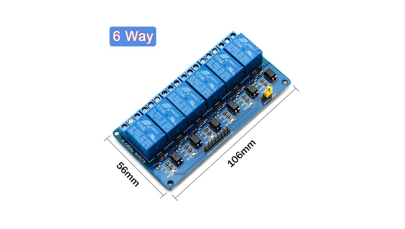 Relay Modul 6 Channel - 12VDC | Köp på Tradera (561815731)