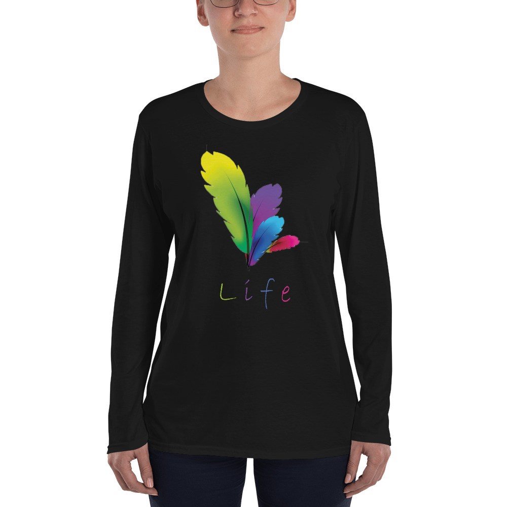 Långärmad Dam T-shirt, Svart Svart Svart stl. XXL e71c05 Långärmad Dam T-shirt, Svart Svart Svart stl. XXL e71c05
