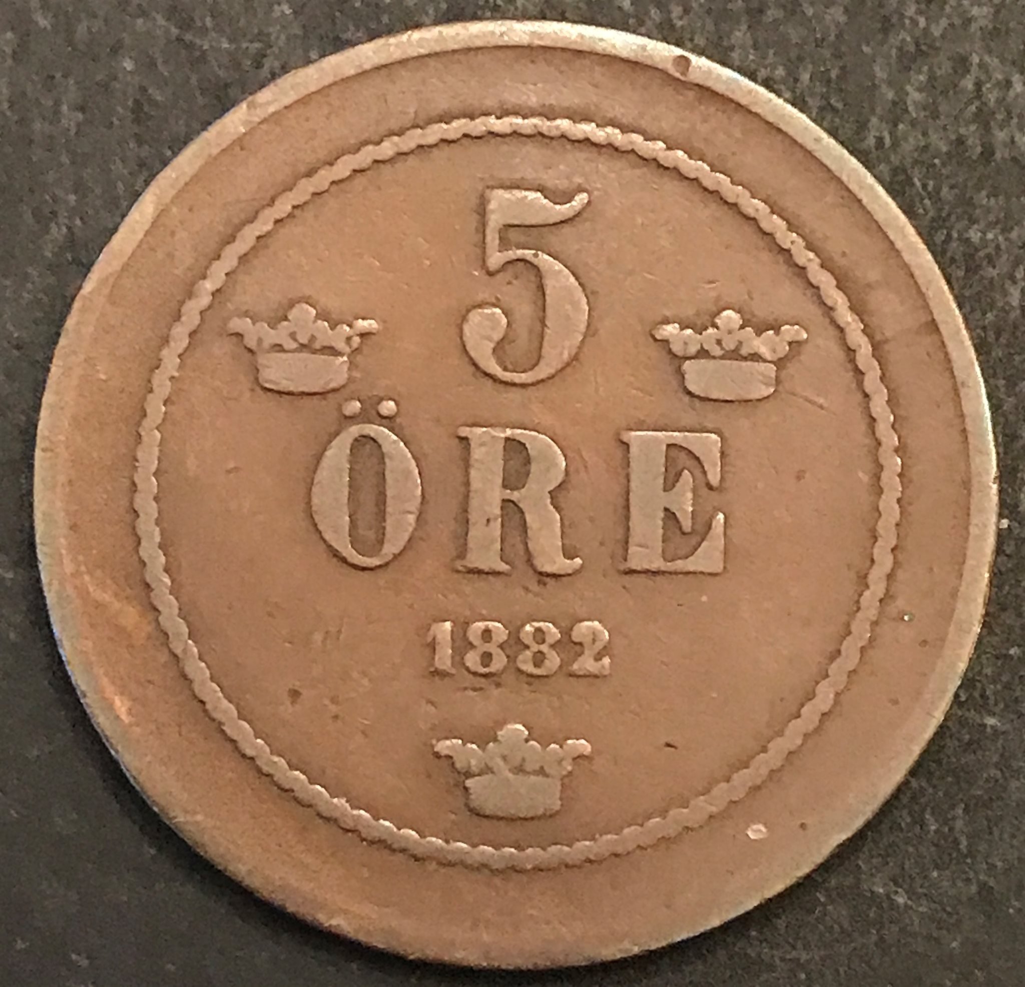 Mynt Sverige: 5 öre 1882 på 1881. Oscar II (358628087) ᐈ ...