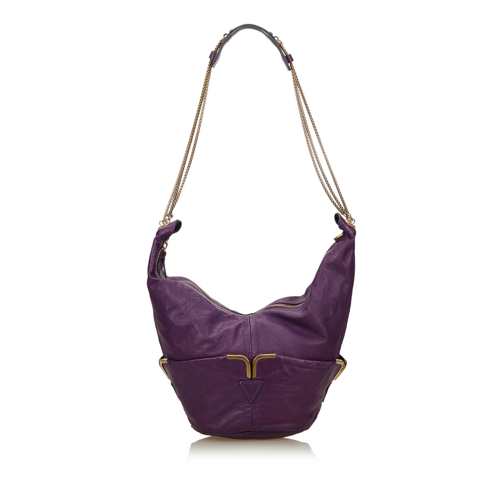 purple chain bag