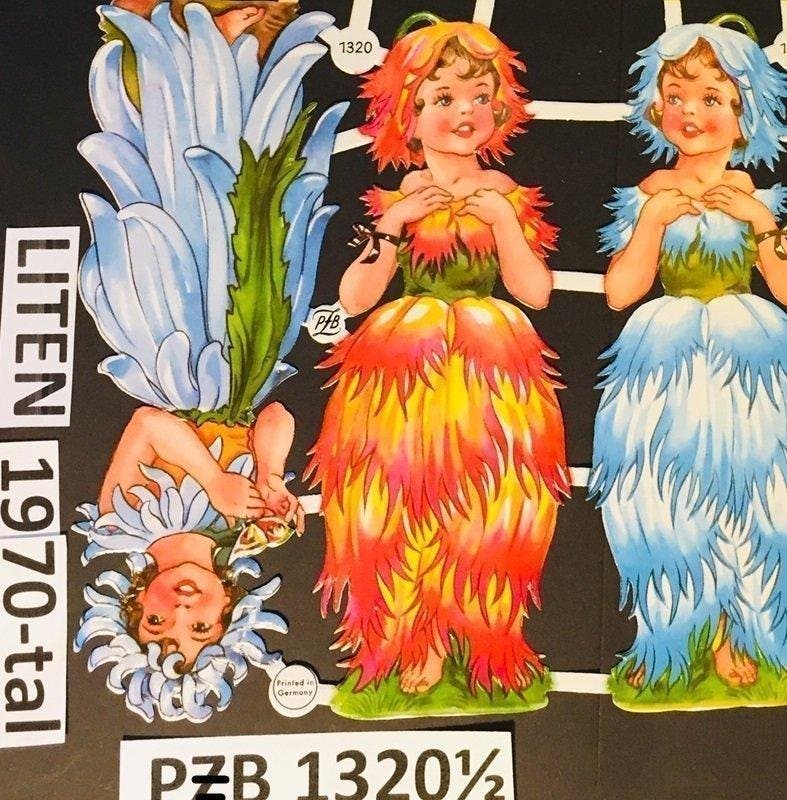 Marcapáginas vintage PZB 1320 ½ con flores y mapas de los años 70