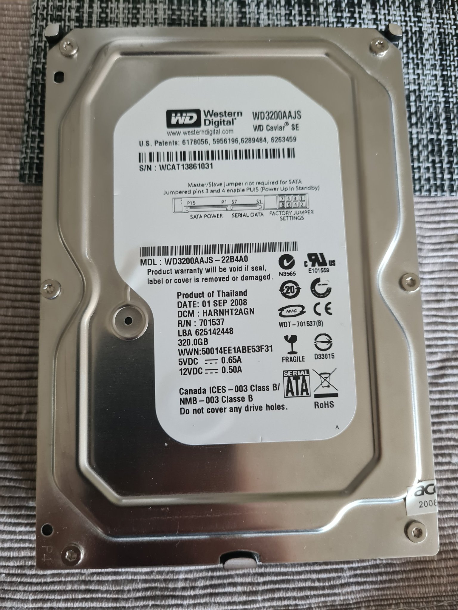 Western Digital Caviar Blue WD3200AAJS 320GB (408145278) ᐈ Köp på Tradera