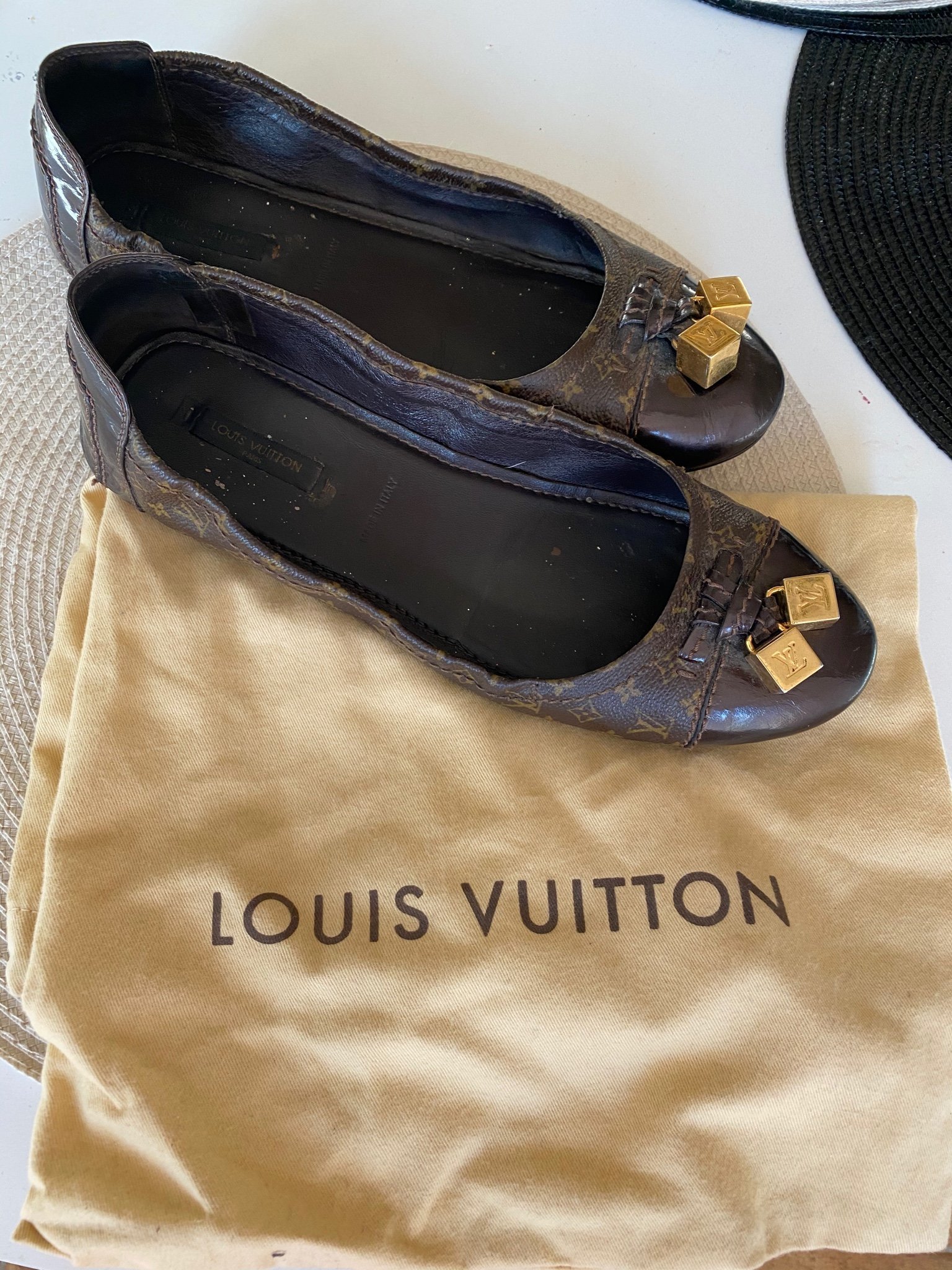 monogram ballet flats