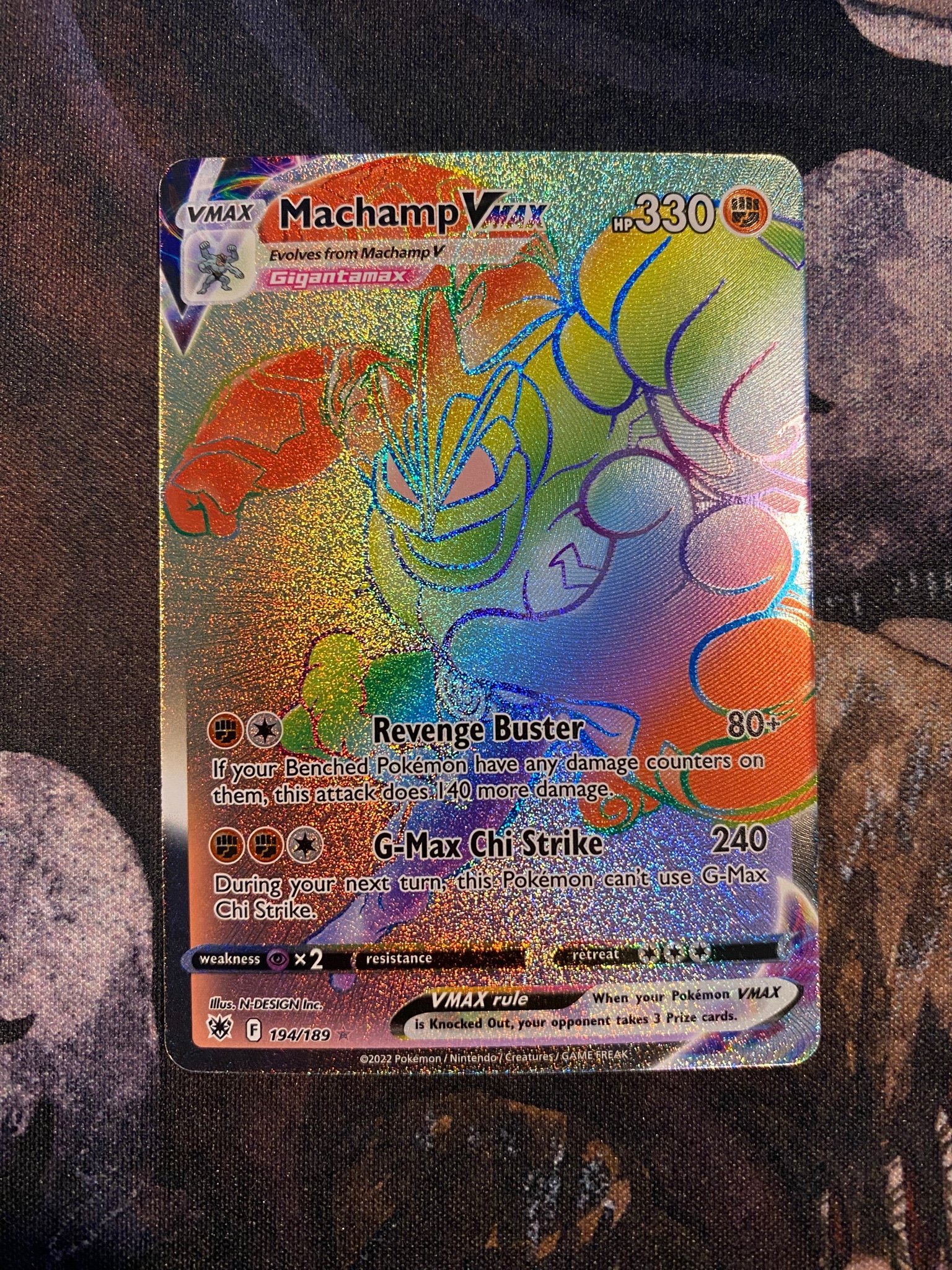 Pokémon kort Machamp Vmax 194/189 Rainbow .. Köp på Tradera