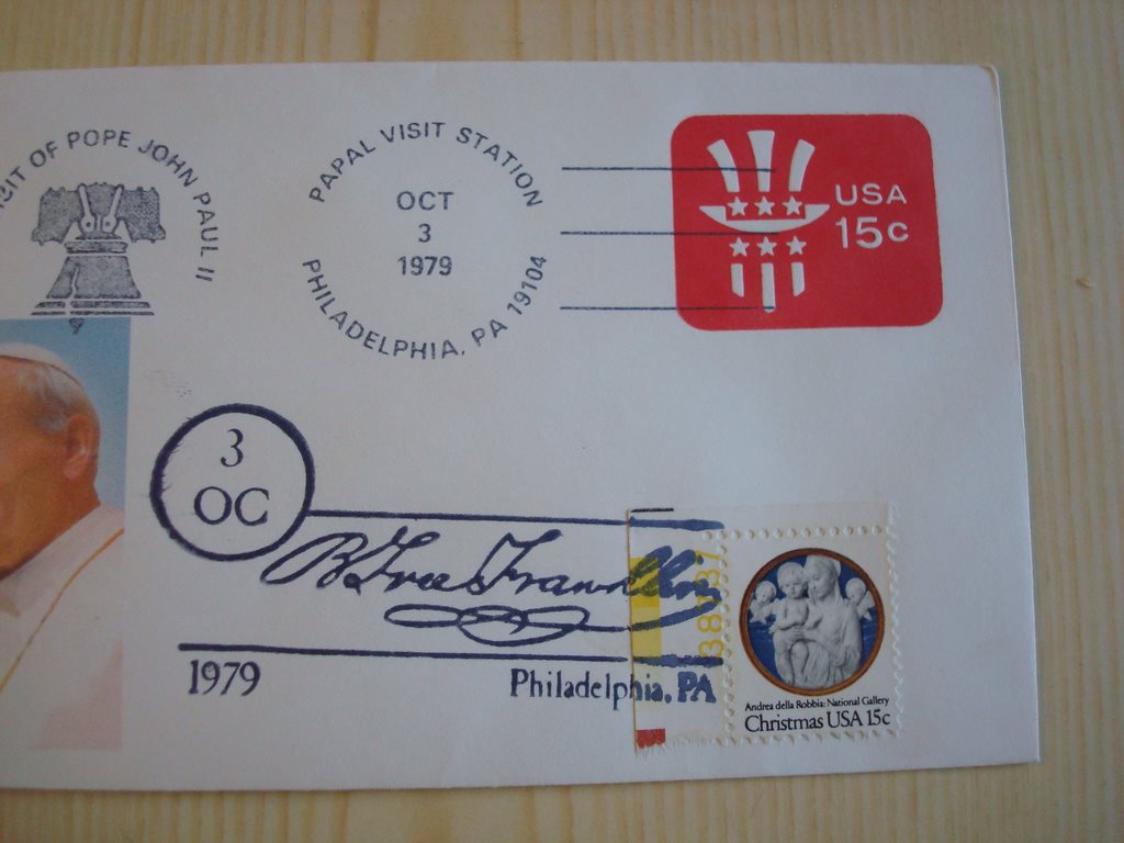 Påve John Paul II1979 II1979 II1979 USA förstadagsbrev nummer 2/5 c9587a Påve John Paul II1979 II1979 II1979 USA förstadagsbrev nummer 2/5 c9587a