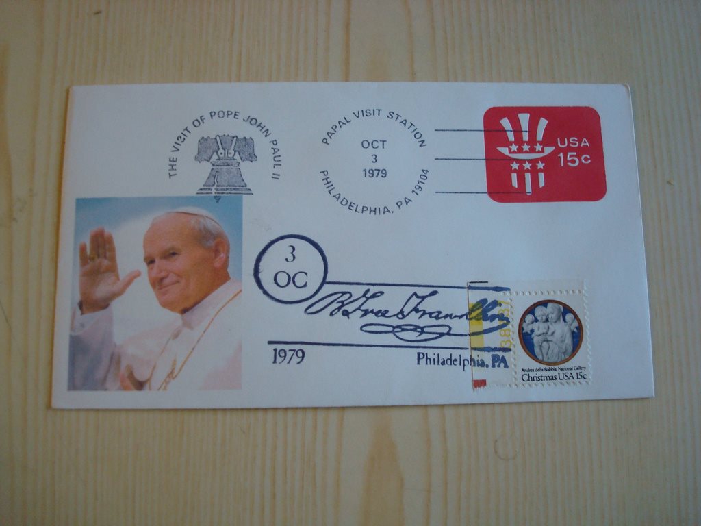 Påve John Paul II1979 II1979 II1979 USA förstadagsbrev nummer 2/5 c9587a Påve John Paul II1979 II1979 II1979 USA förstadagsbrev nummer 2/5 c9587a