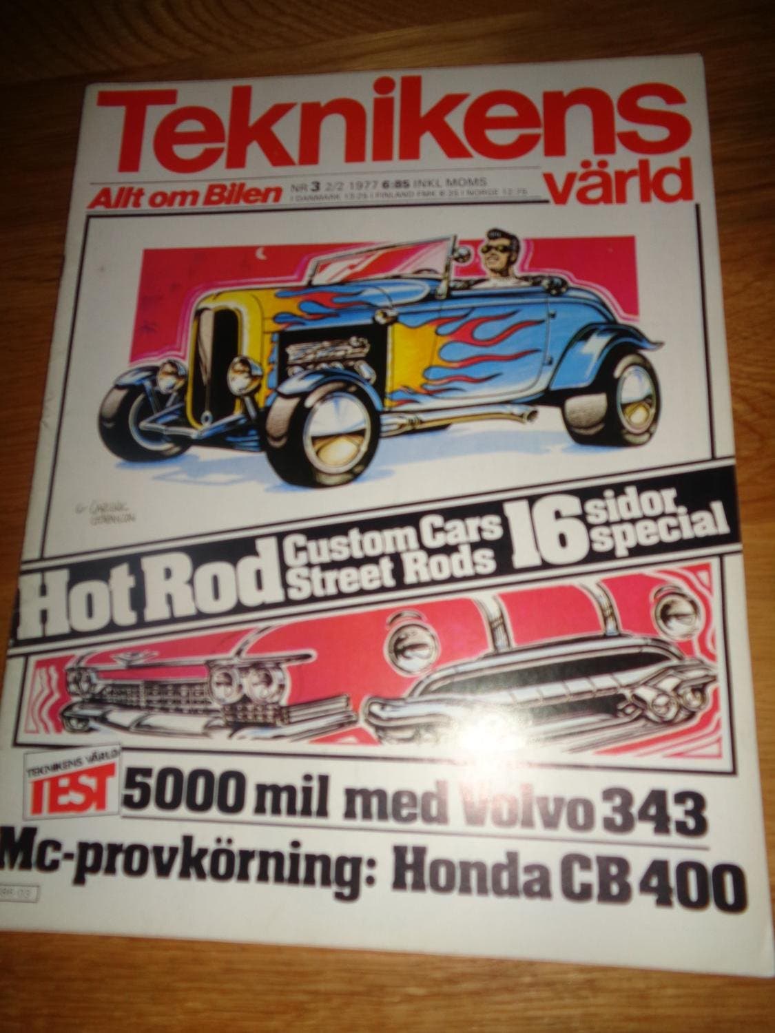 Teknikens värld magazine issue 3 from 1977 with rallycross and vehicle features