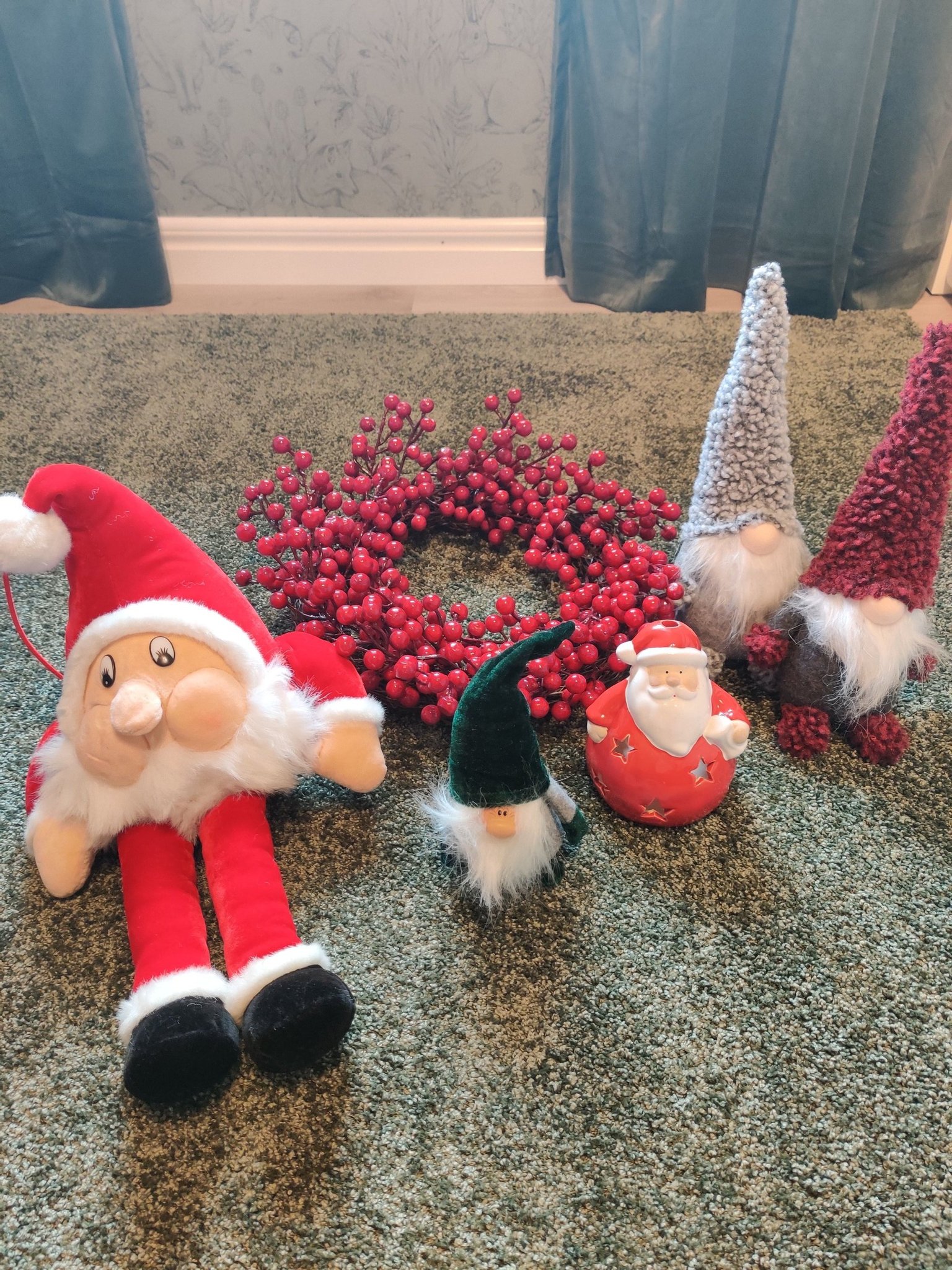 Tomtar pynt ljuslykta. Jul tomte prydnad figur Köp på Tradera (611736223)