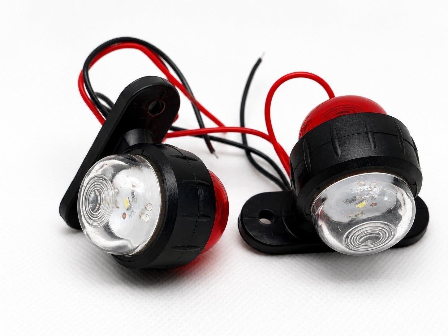 Red and white LED side marker lights for trailers and caravans
