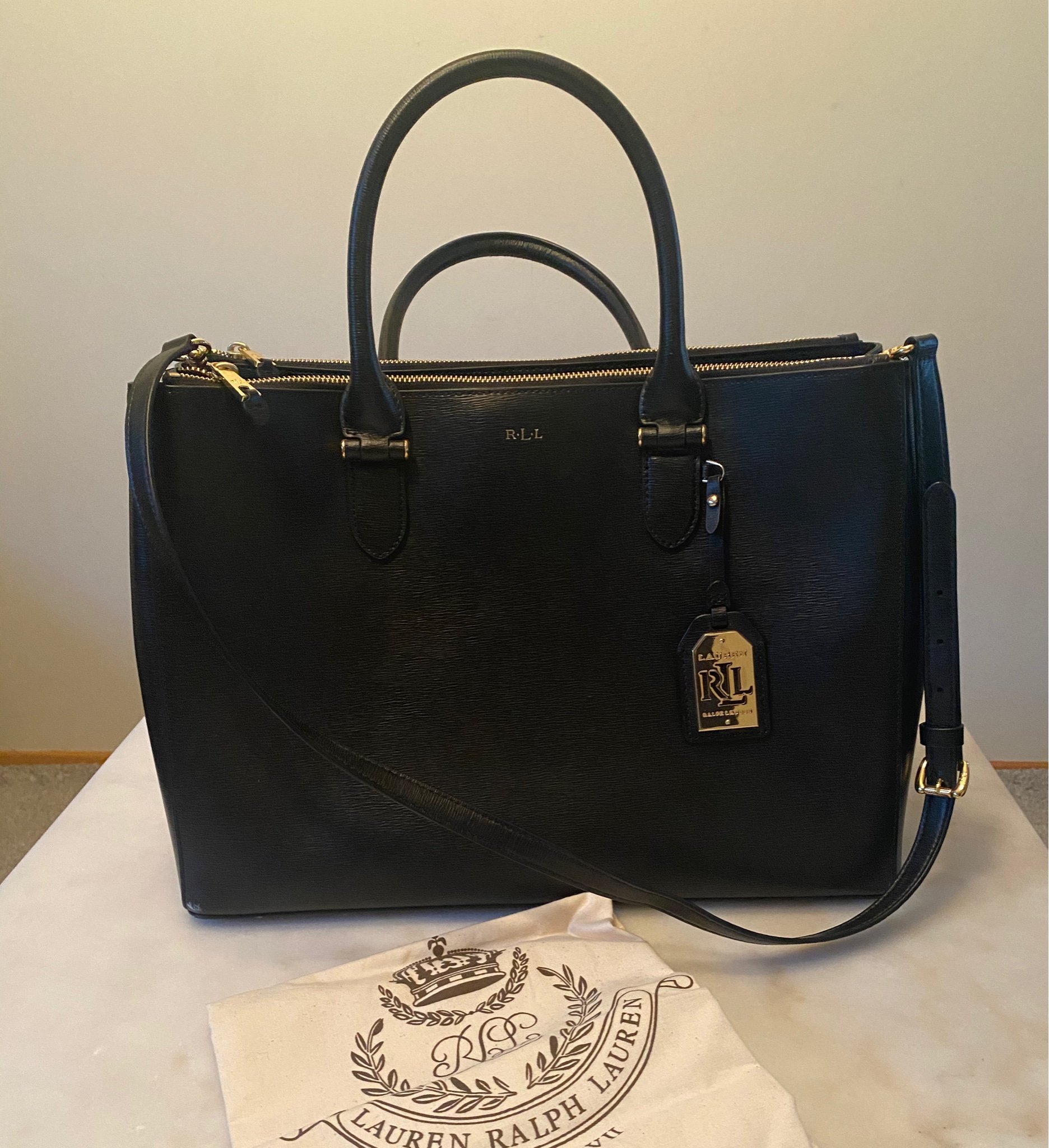 Ralph Lauren Newbury Double Zip Satchel (415200700) ᐈ Köp på Tradera