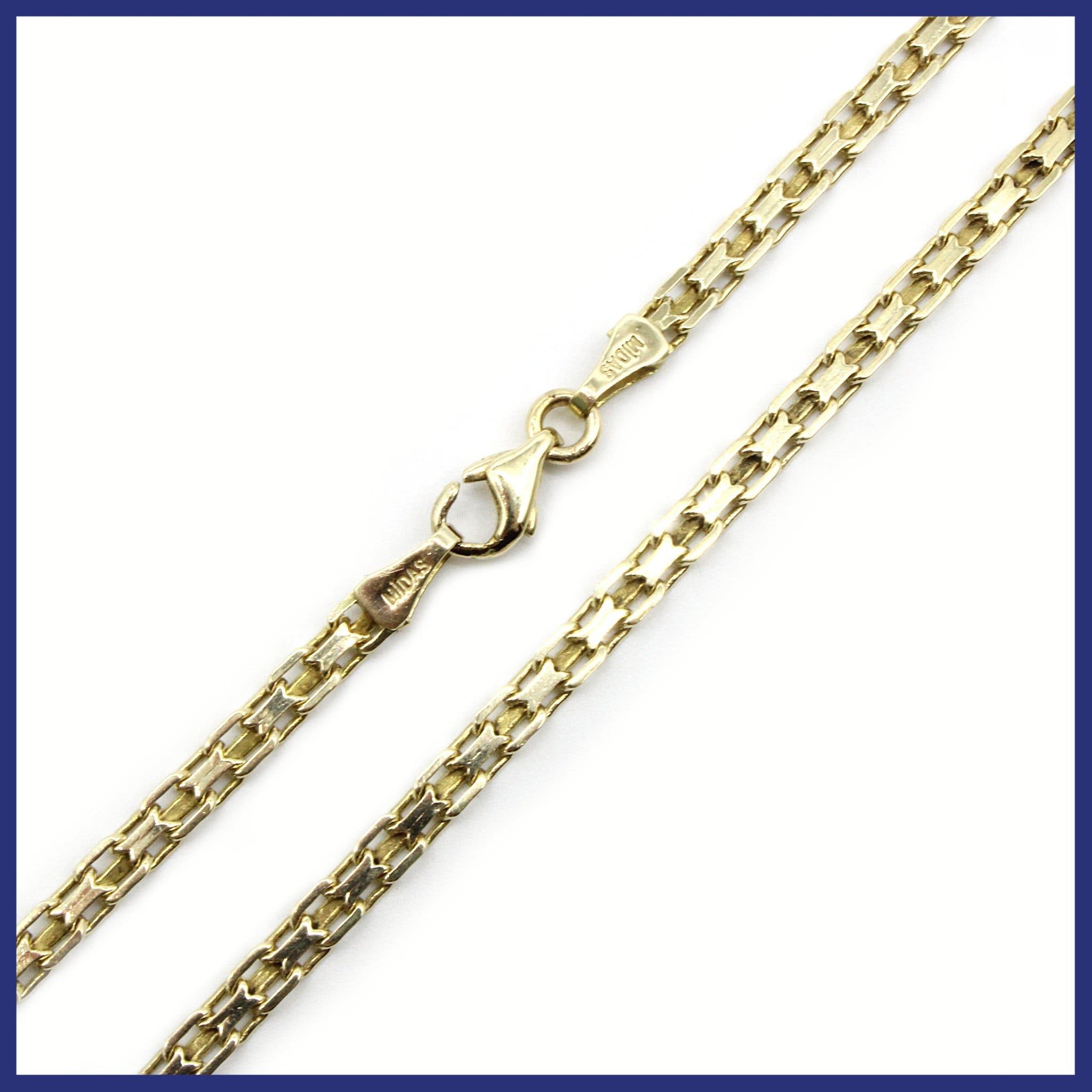 Halsband, 14K guld, X-länk (vikt 9,45g, längd 42cm)
