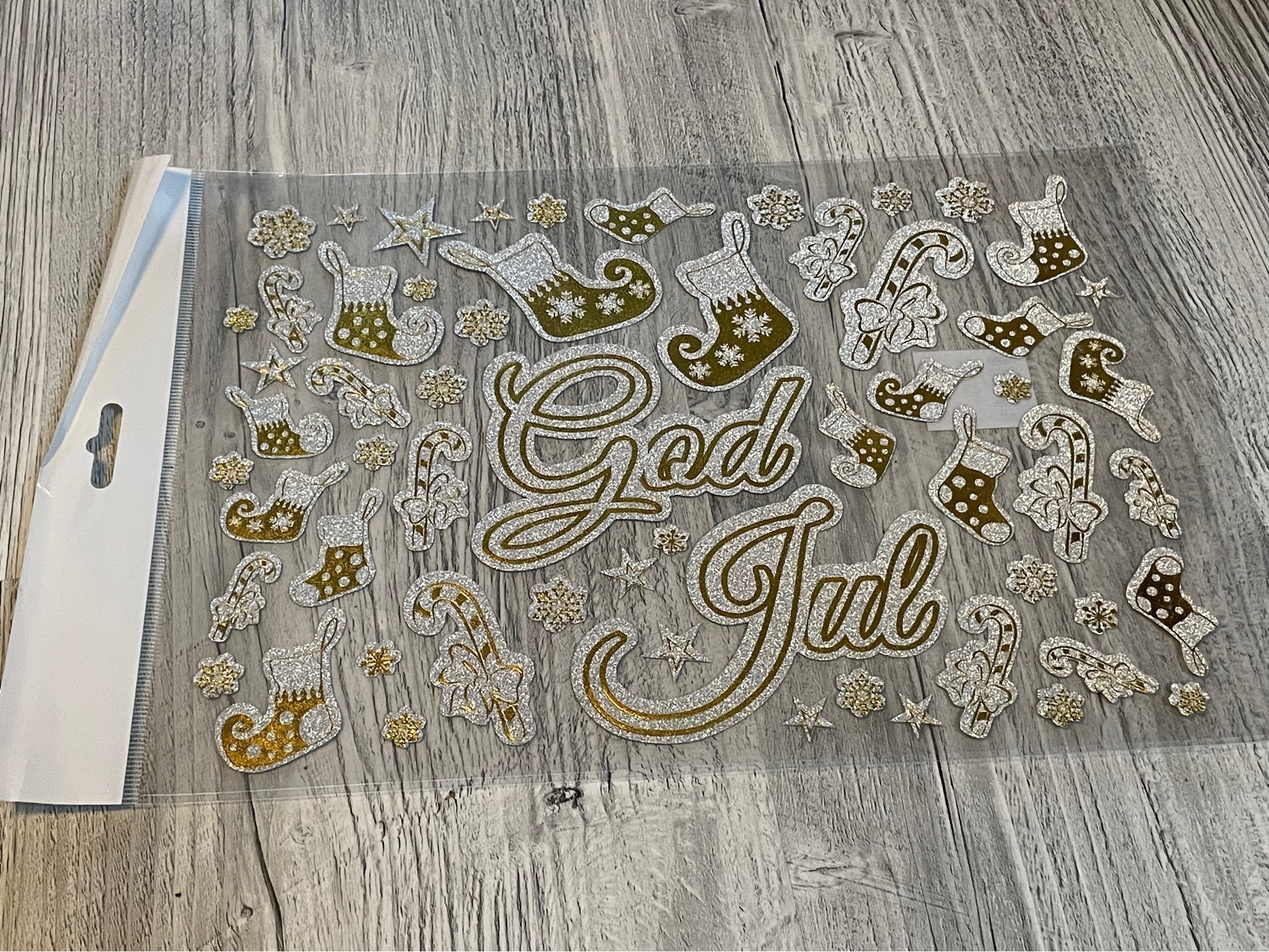 Söta jul stickers ”god jul” i guld och silver j.. Köp på Tradera