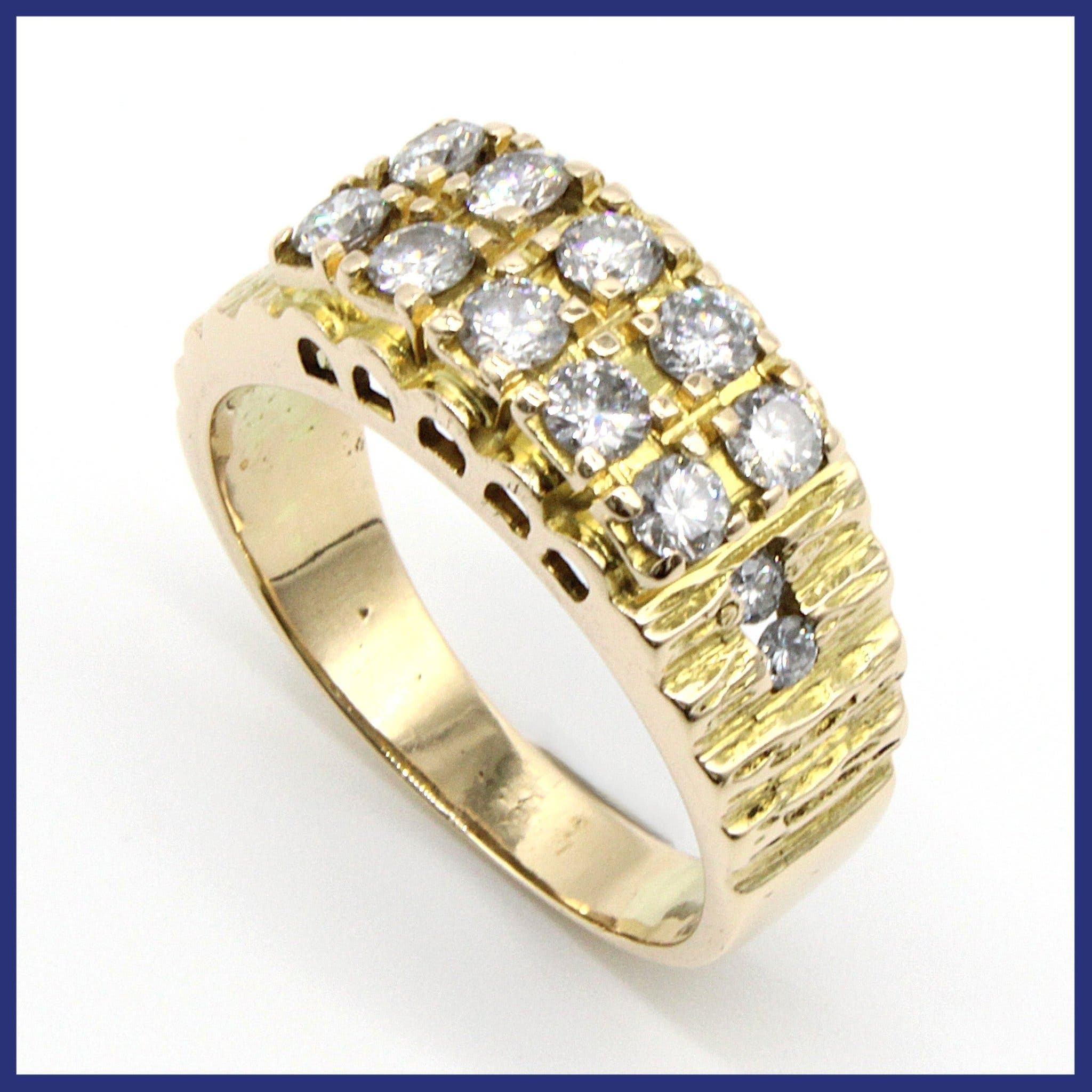 Ring, 14K guld, naturliga diamanter (0,67ctv, stl 16,35mm)