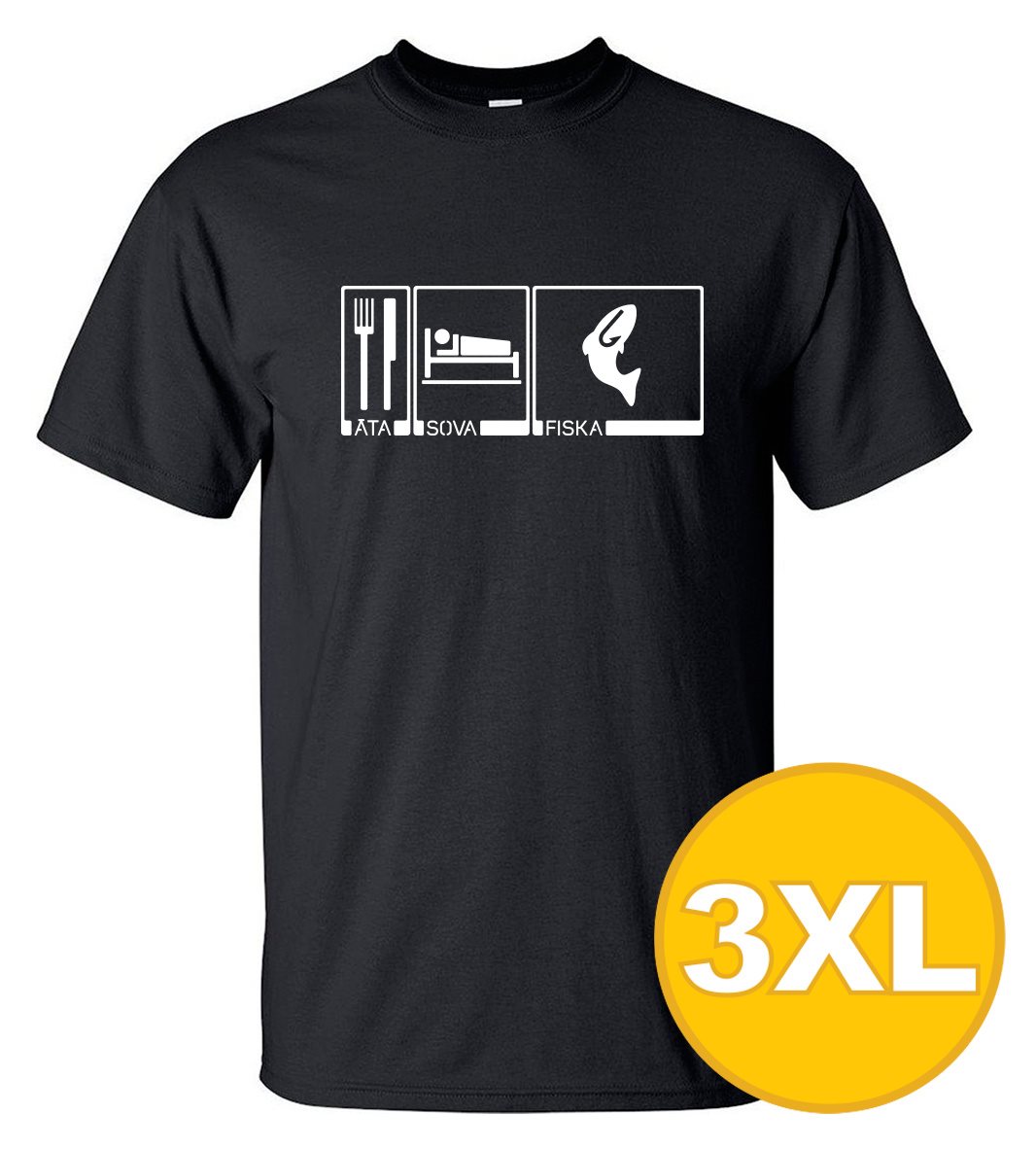 T-shirt Äta Äta Äta Sova Fiska Svart herr tshirt 3XL 89da59 T-shirt Äta Äta Äta Sova Fiska Svart herr tshirt 3XL 89da59