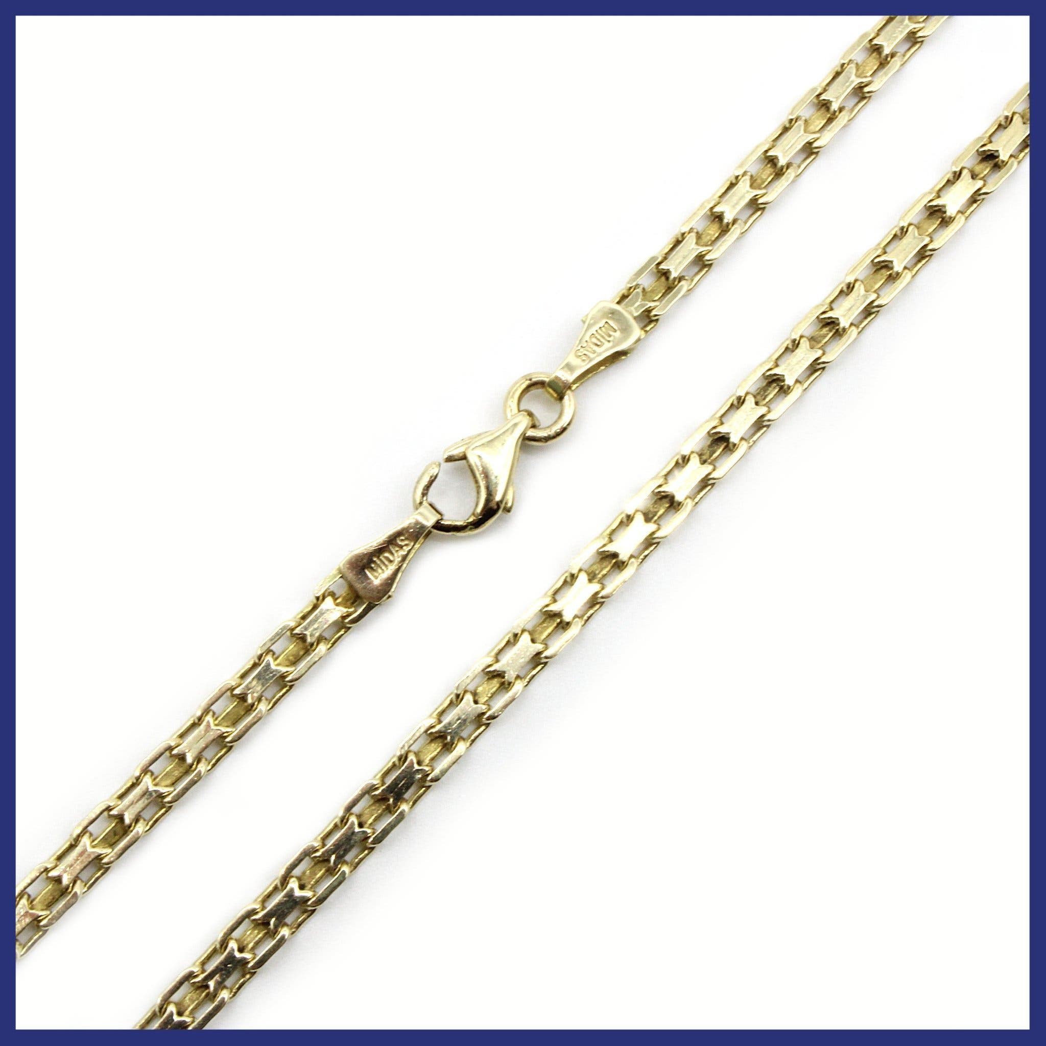 Halsband, 14K guld, X-länk (vikt 9,45g, längd 42cm)