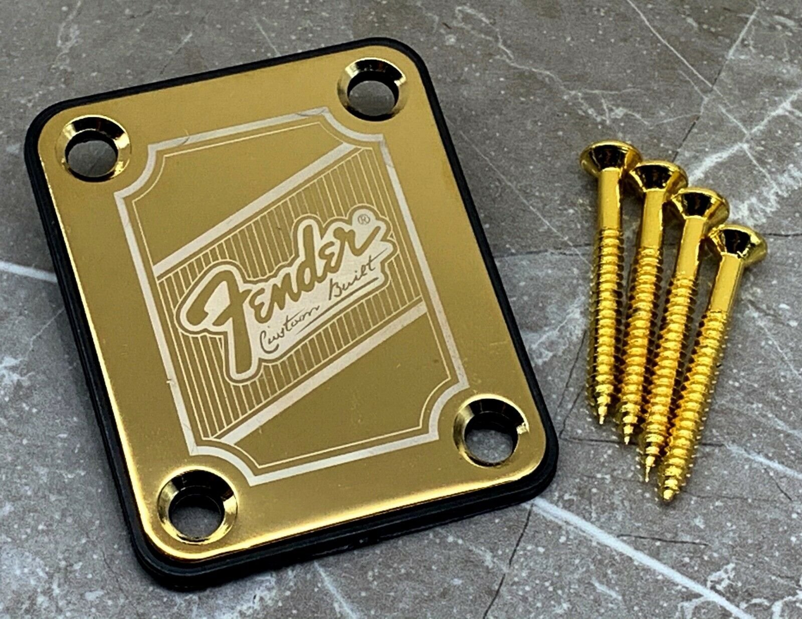 Fender Custom Built neck plate gold Stratocaste.. (409254563) ᐈ Köp på