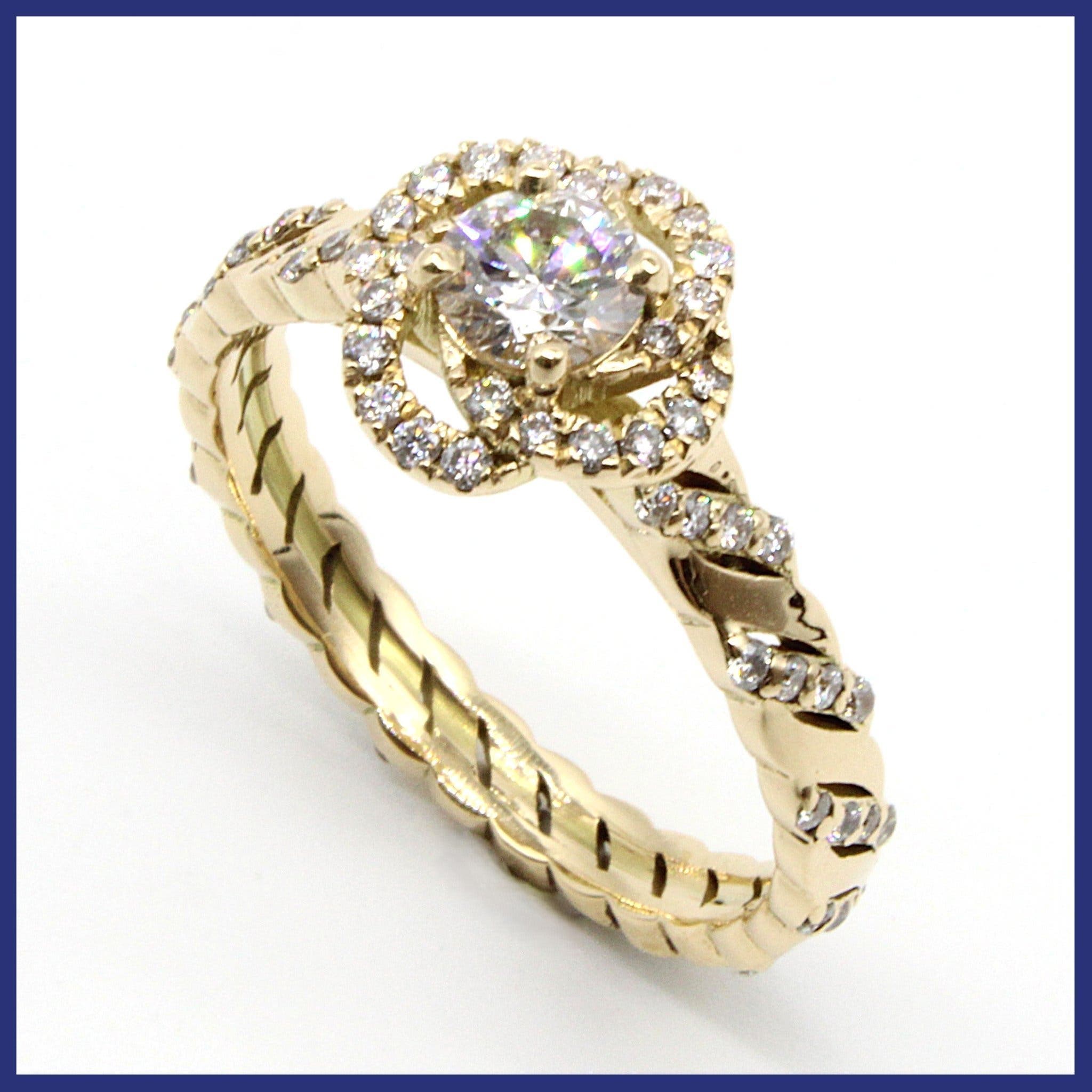Ring, 18K guld, naturliga briljantslipade diamanter (0,75ctv, stl 17,6mm)