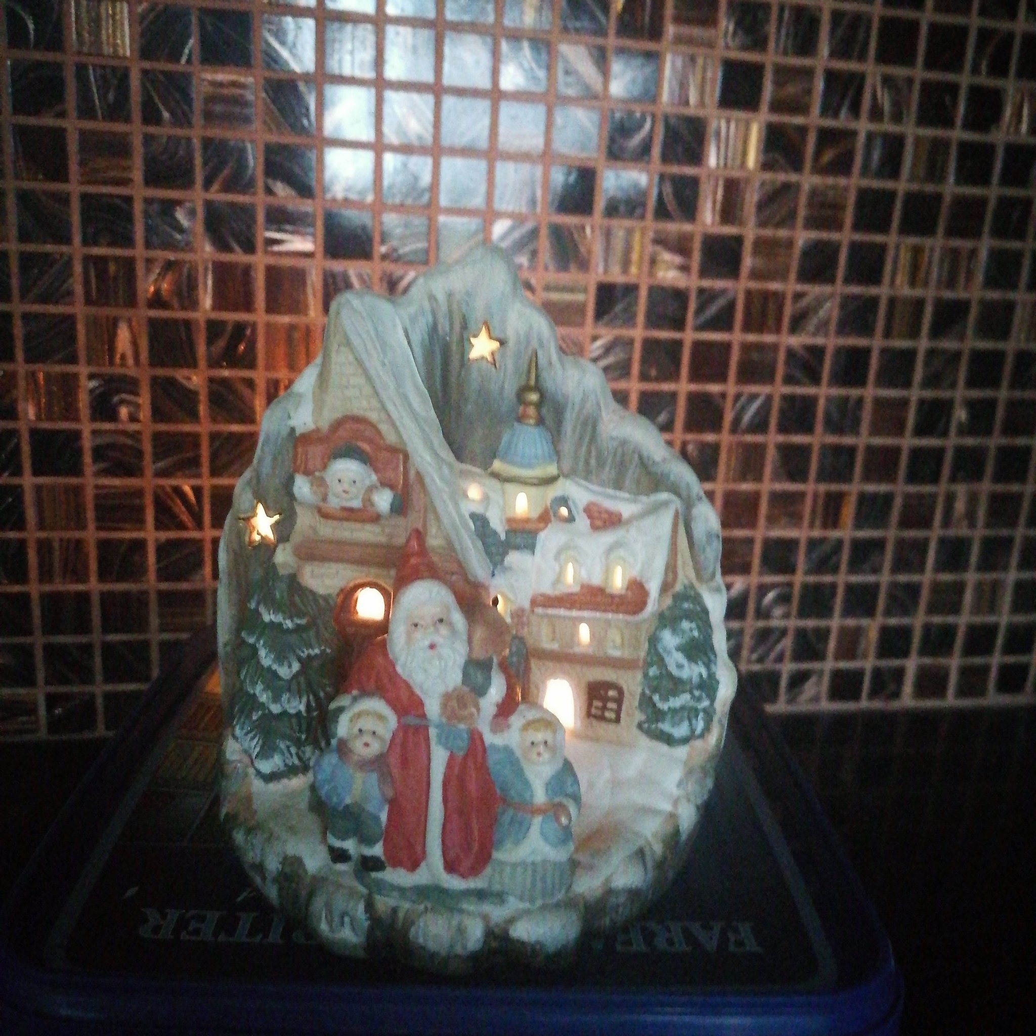 Ljuslykta med Tomte och barnen,Jul Köp på Tradera (613310141)