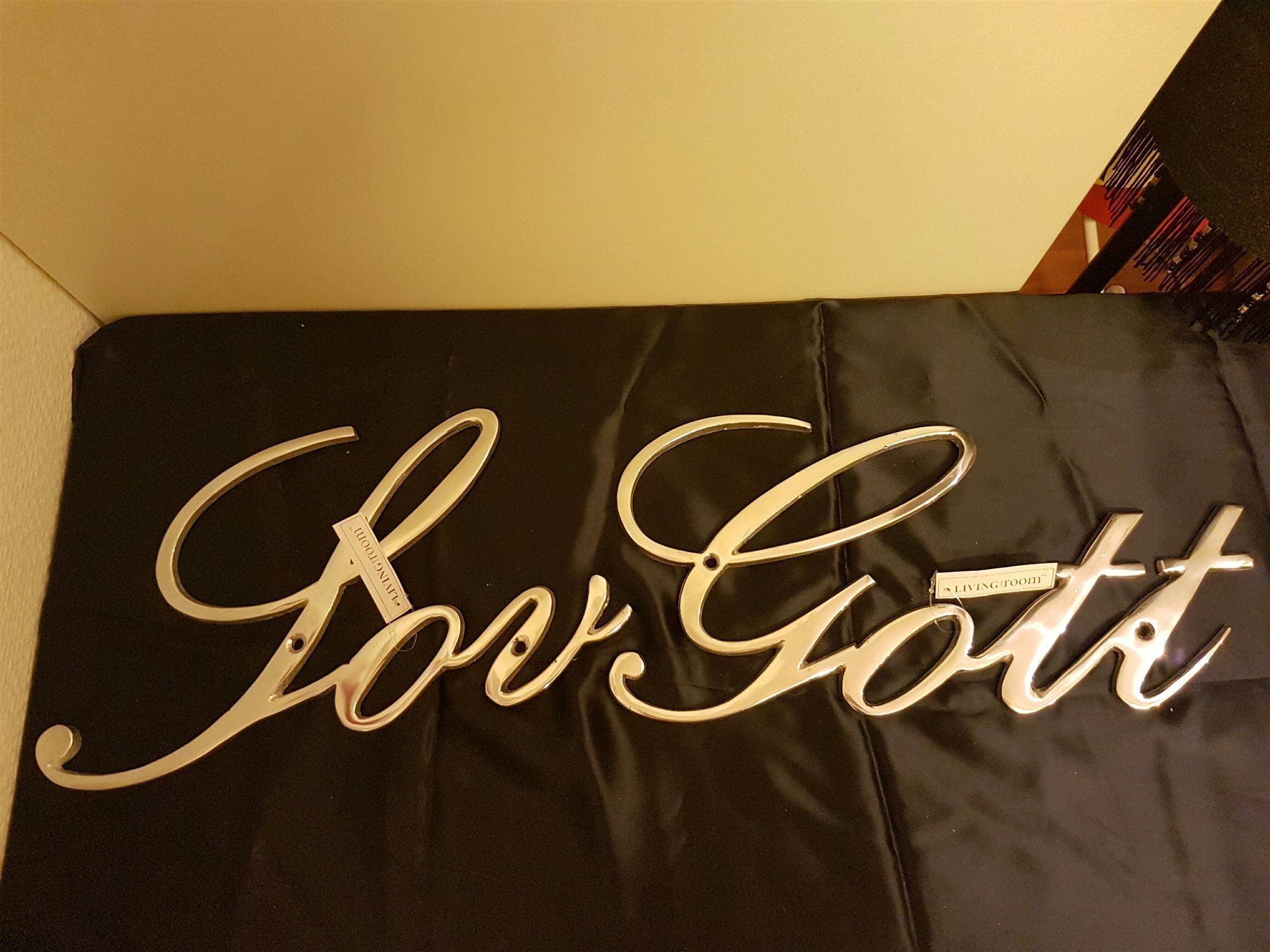 Väggord i metall från living room citat inredning väggdekor på